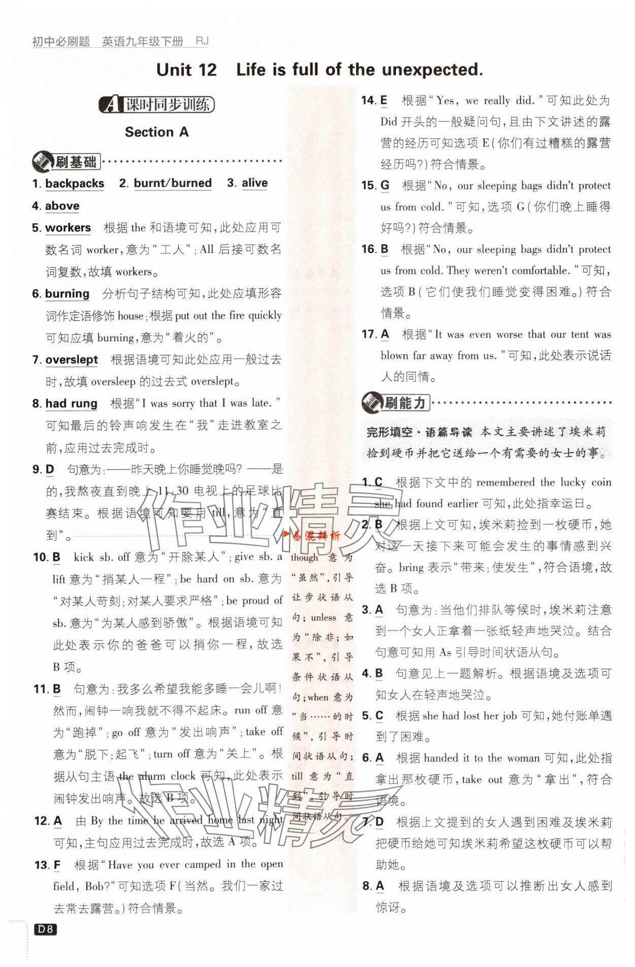 2024年初中必刷题九年级英语下册人教版&nbsp;第8页