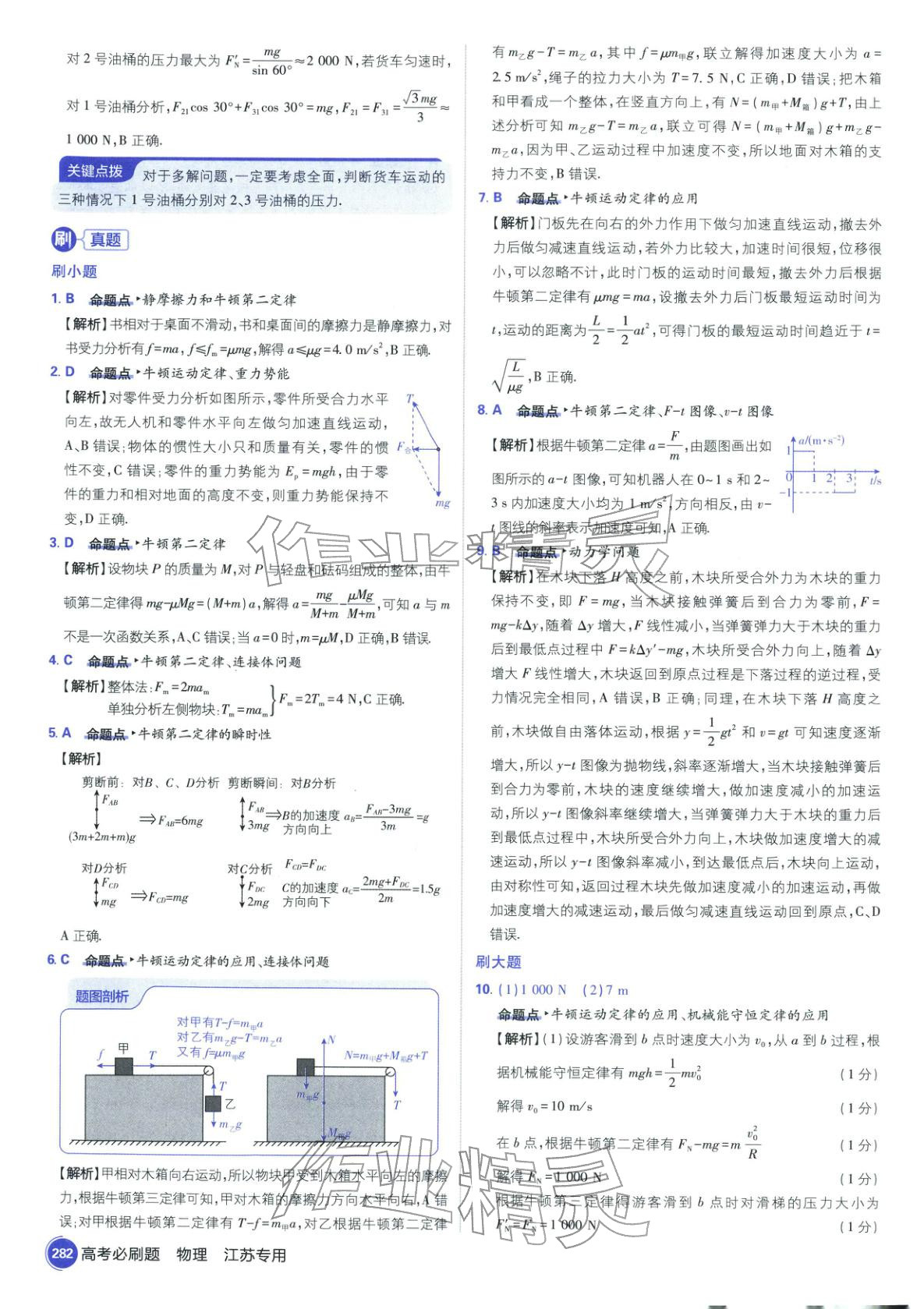 2026年高考必刷题高中物理江苏专版&nbsp;参考答案第28页