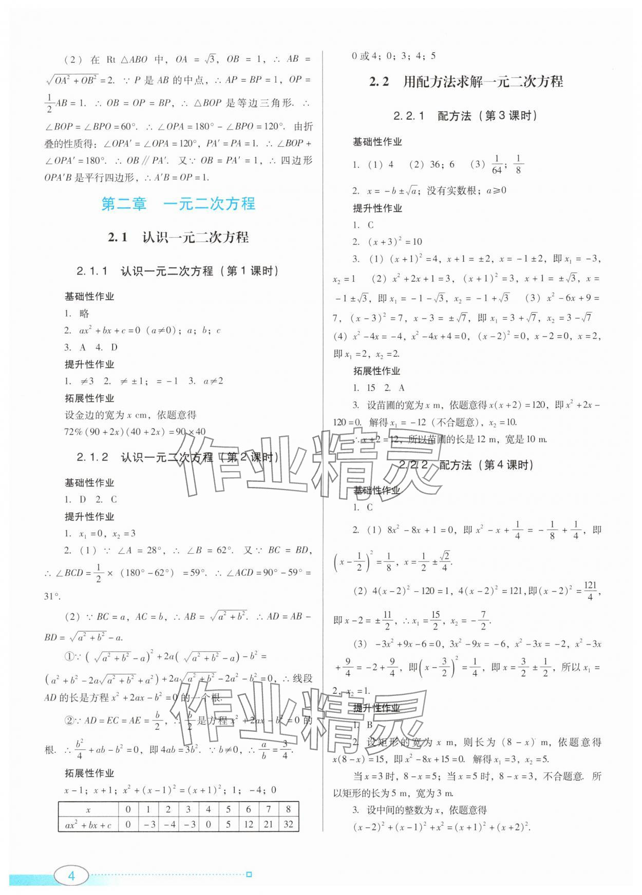 2024年南方新课堂金牌学案九年级数学上册北师大版 第4页