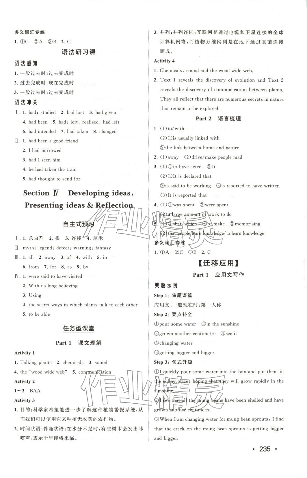 2025年同步练习册山东人民出版社高中英语选择性必修第一册外研版B专版&nbsp;参考答案第13页