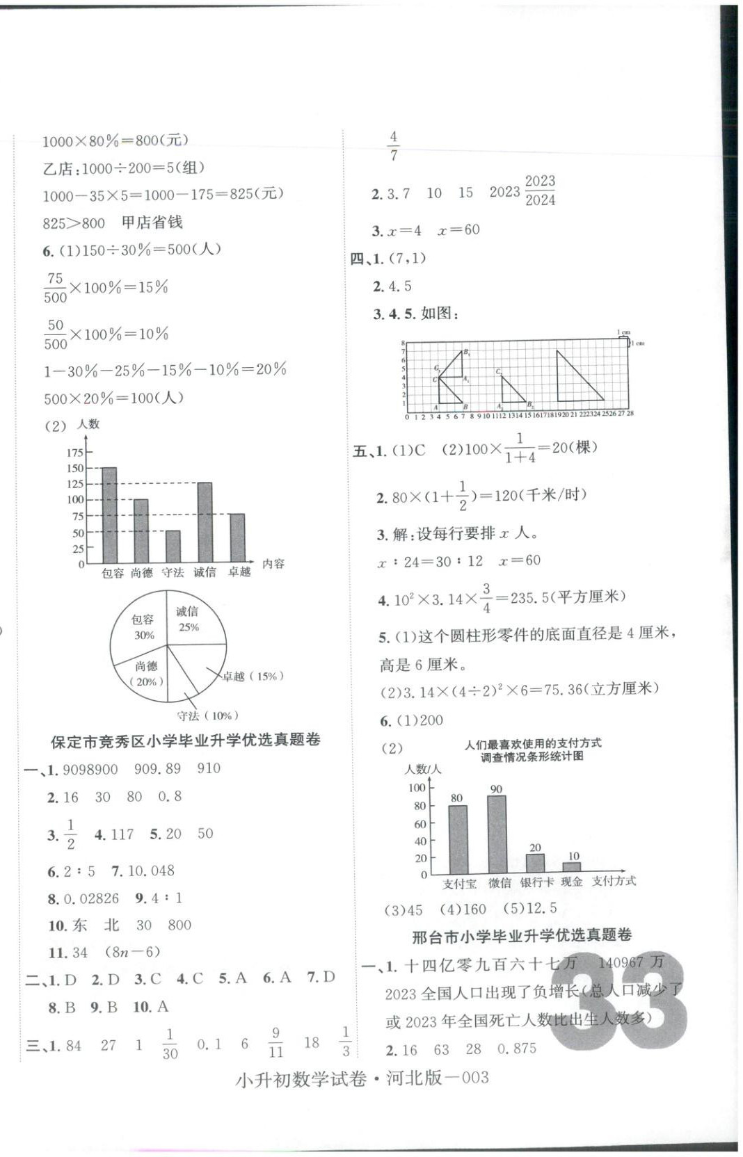 2026年河北各地小学毕业升学考题大集结六年级数学&nbsp;第3页