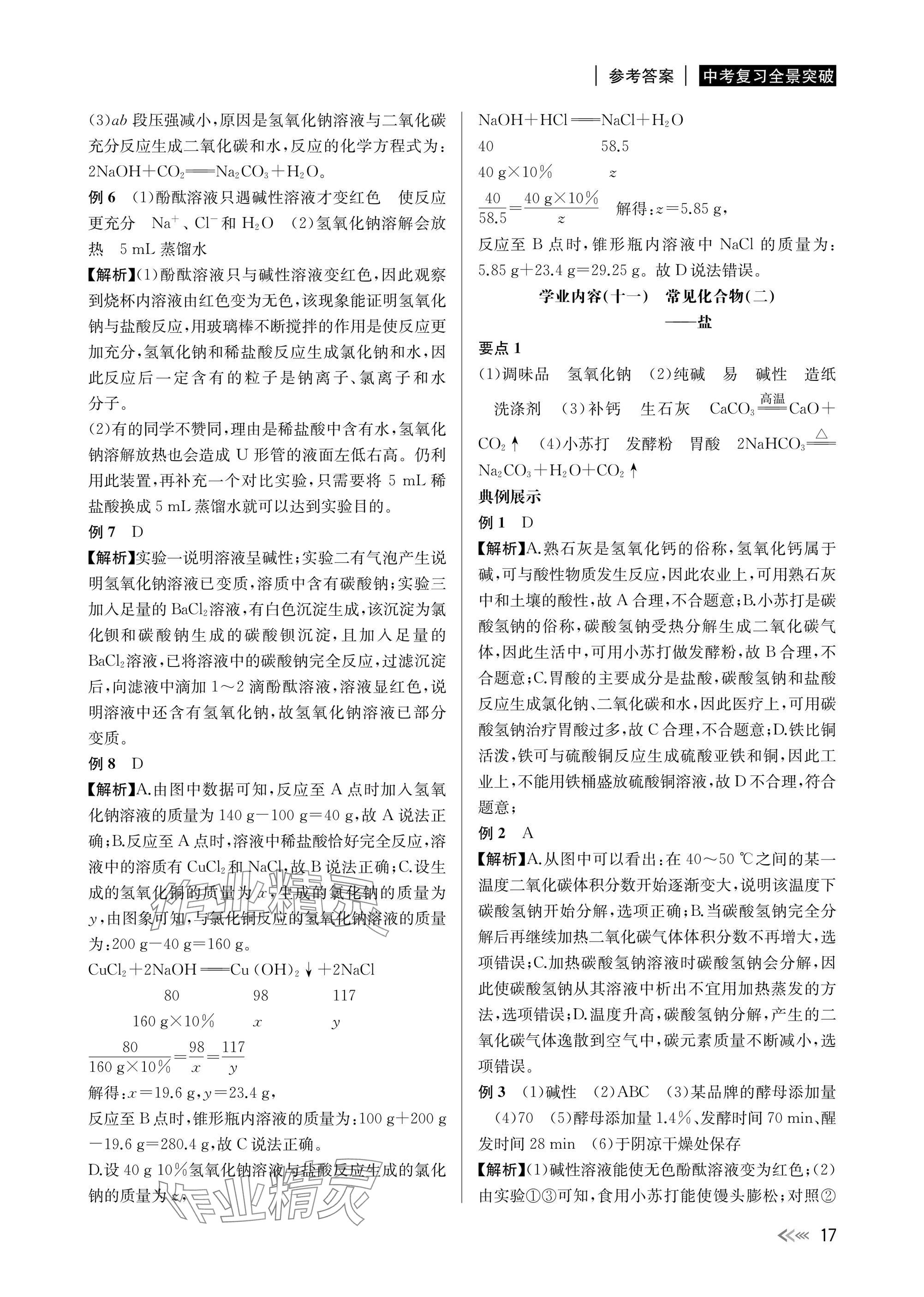 2025年中考復習全景解讀科學 參考答案第17頁