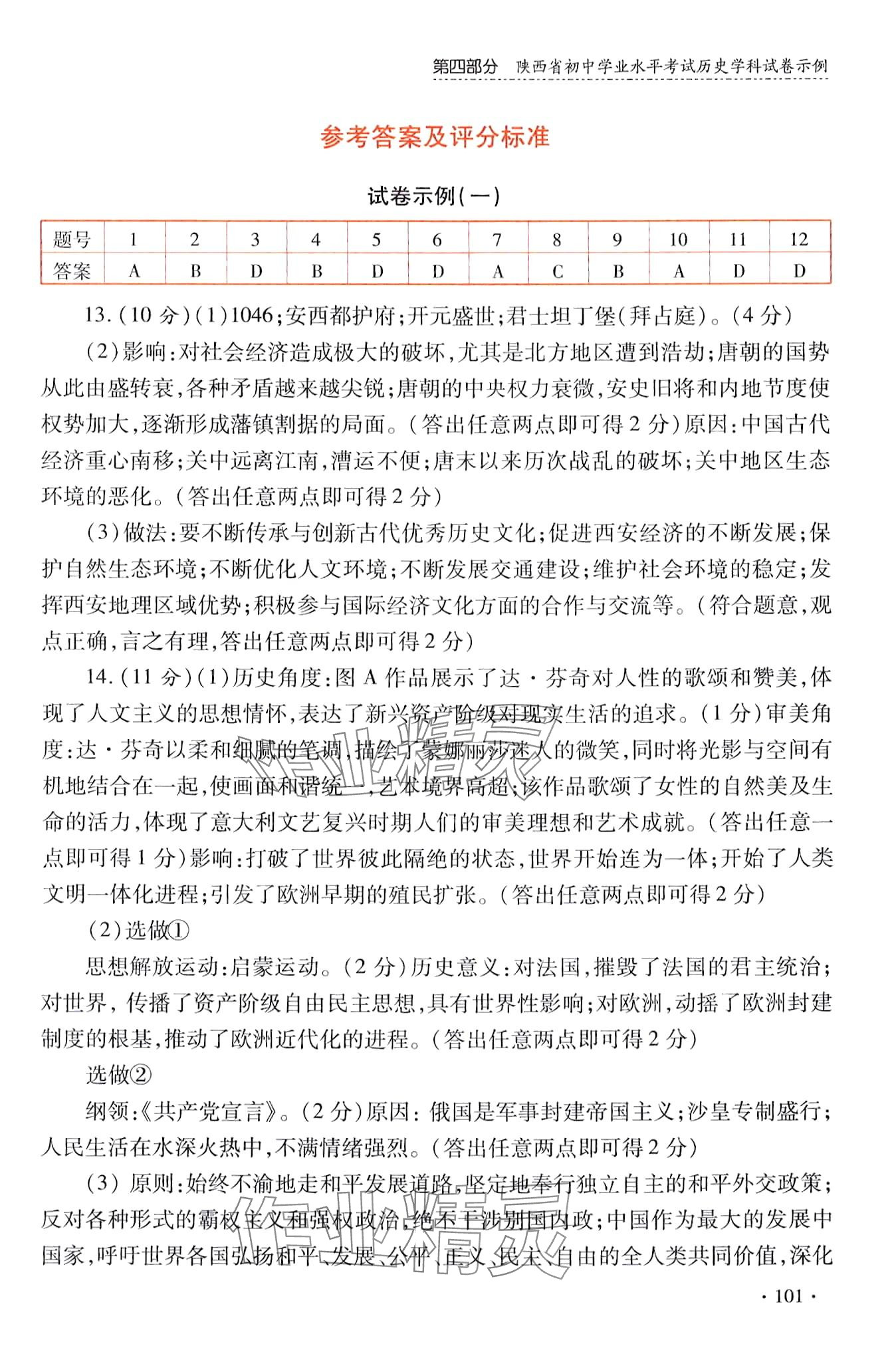 2024年初中學業水平考試例析與指導歷史 第1頁