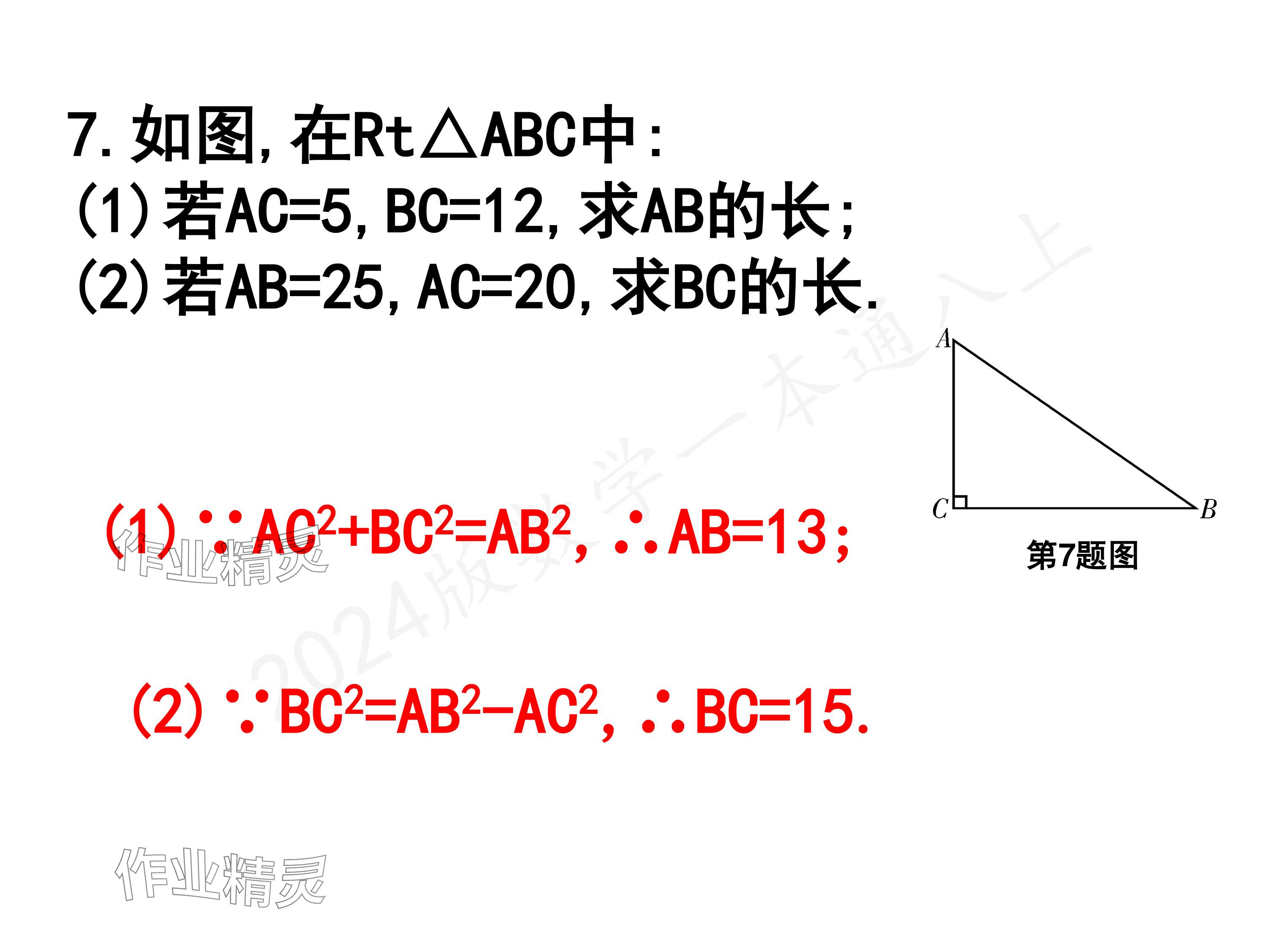 2024年一本通武漢出版社八年級(jí)數(shù)學(xué)上冊(cè)北師大版核心板 參考答案第6頁(yè)