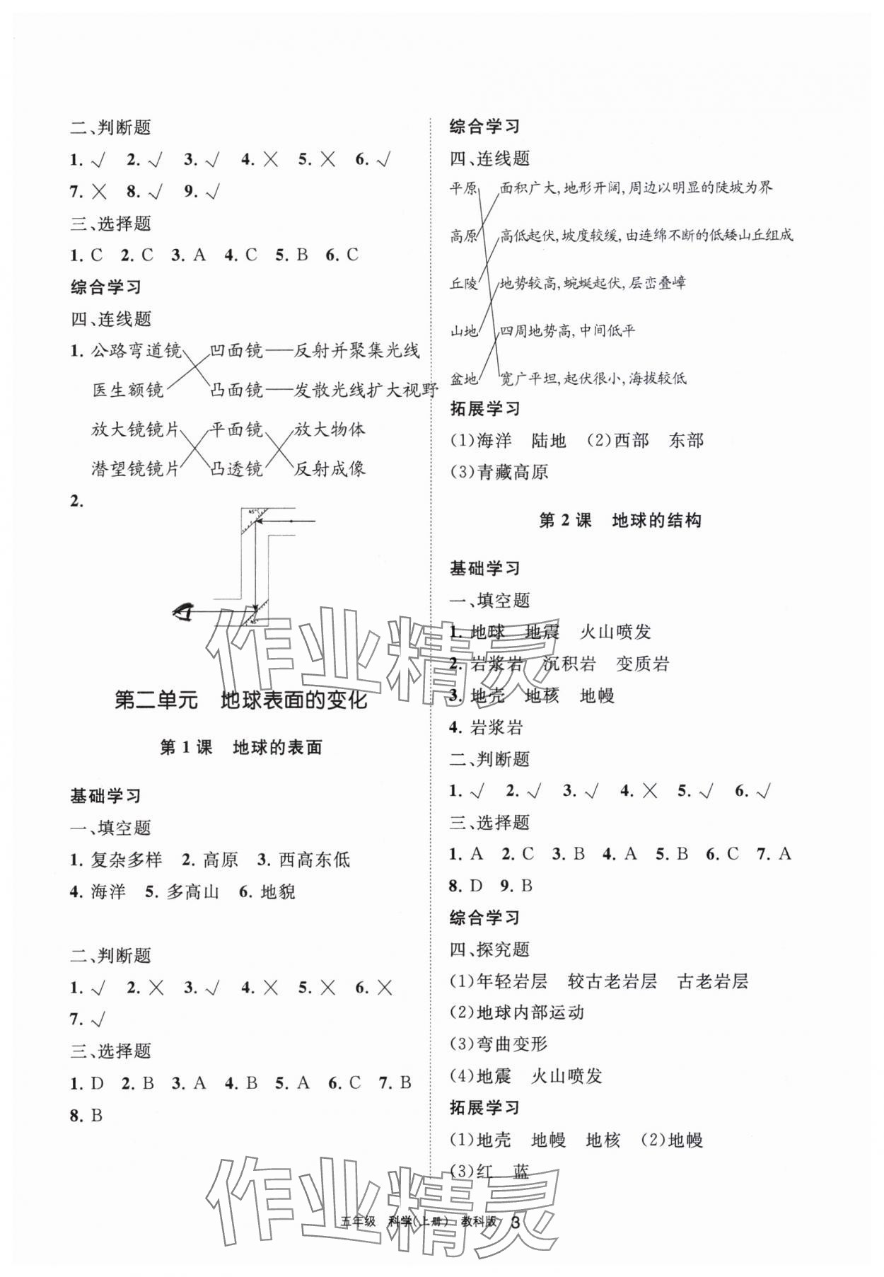 2023年學(xué)習(xí)之友五年級(jí)科學(xué)上冊(cè)教科版 參考答案第3頁