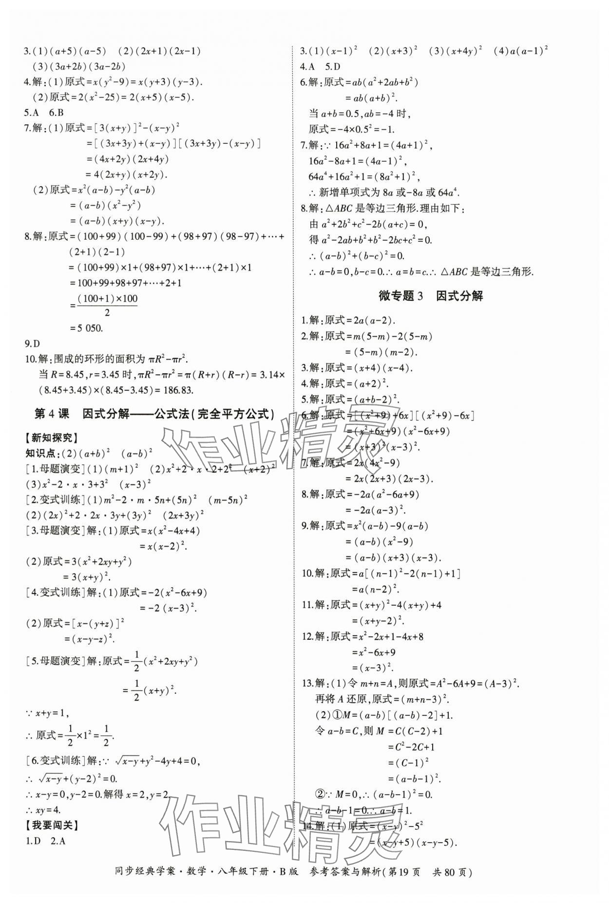 2024年同步經(jīng)典學(xué)案八年級數(shù)學(xué)下冊北師大版 第19頁