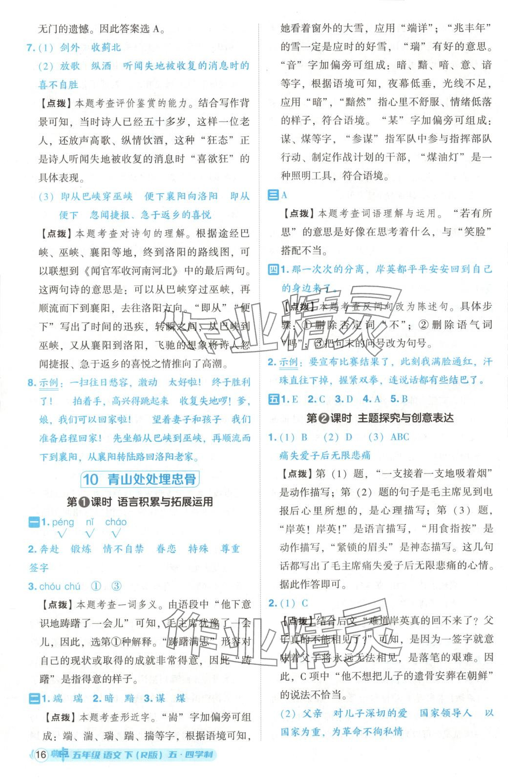 2025年綜合應用創新題典中點五年級語文下冊人教版五四制 第16頁