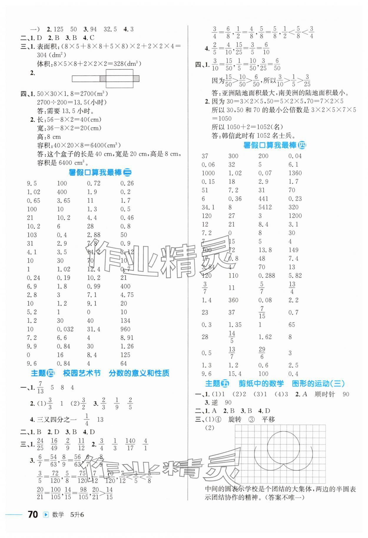 2025年暑假衔接直通车五年级数学人教版 第2页