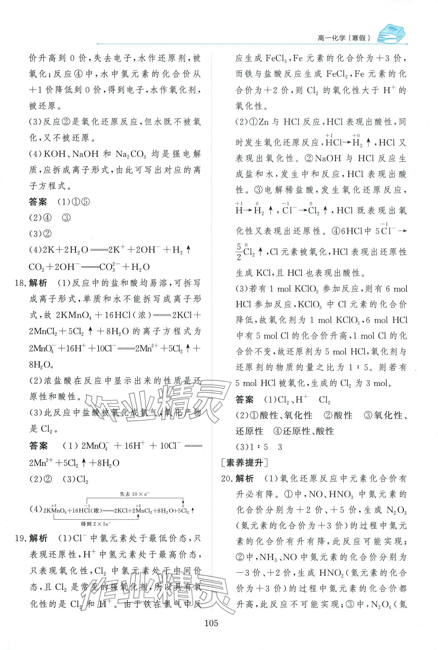 2024年陽光假日寒假高一化學 第8頁