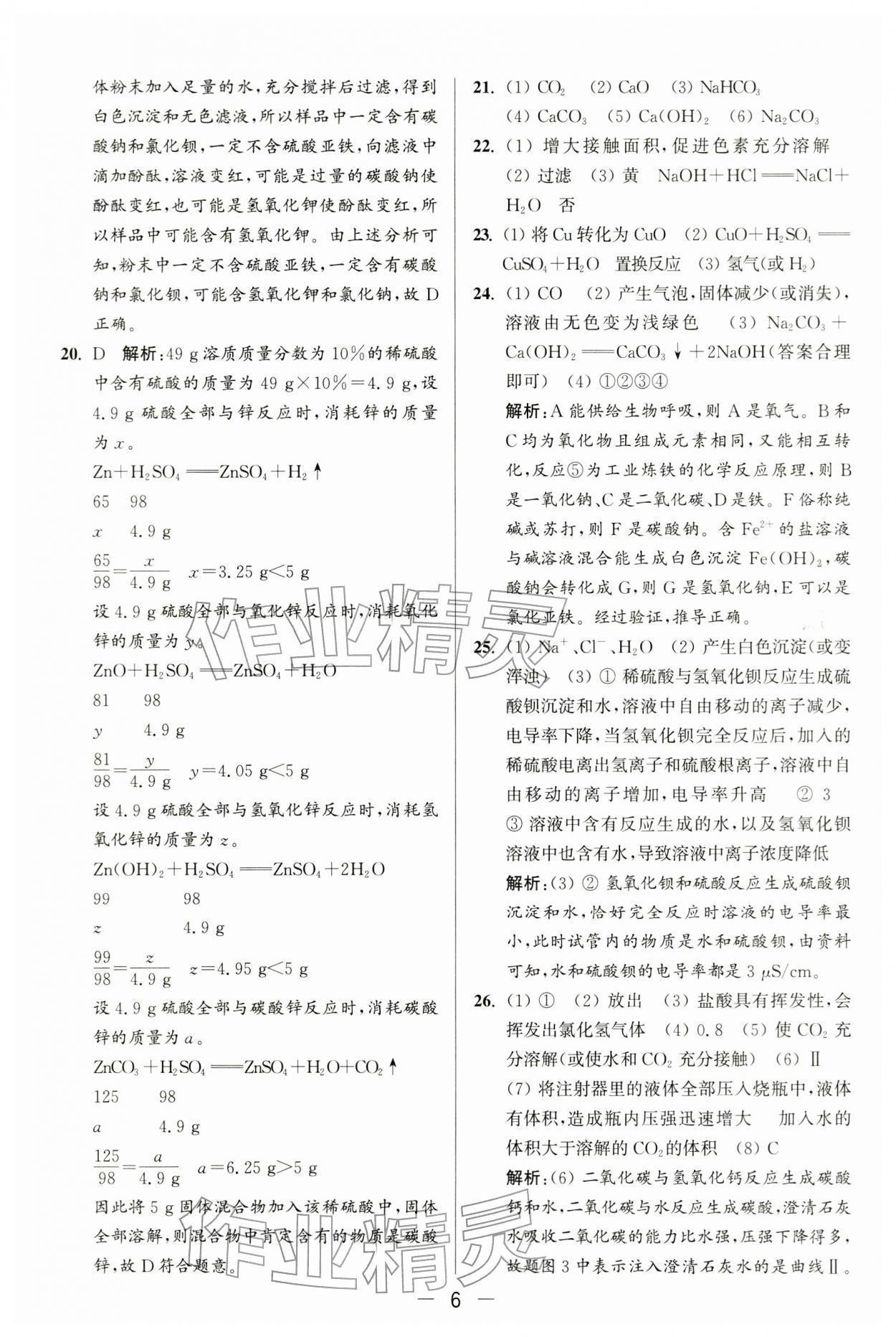 2026年亮点给力大试卷九年级化学下册沪教版&nbsp;第6页