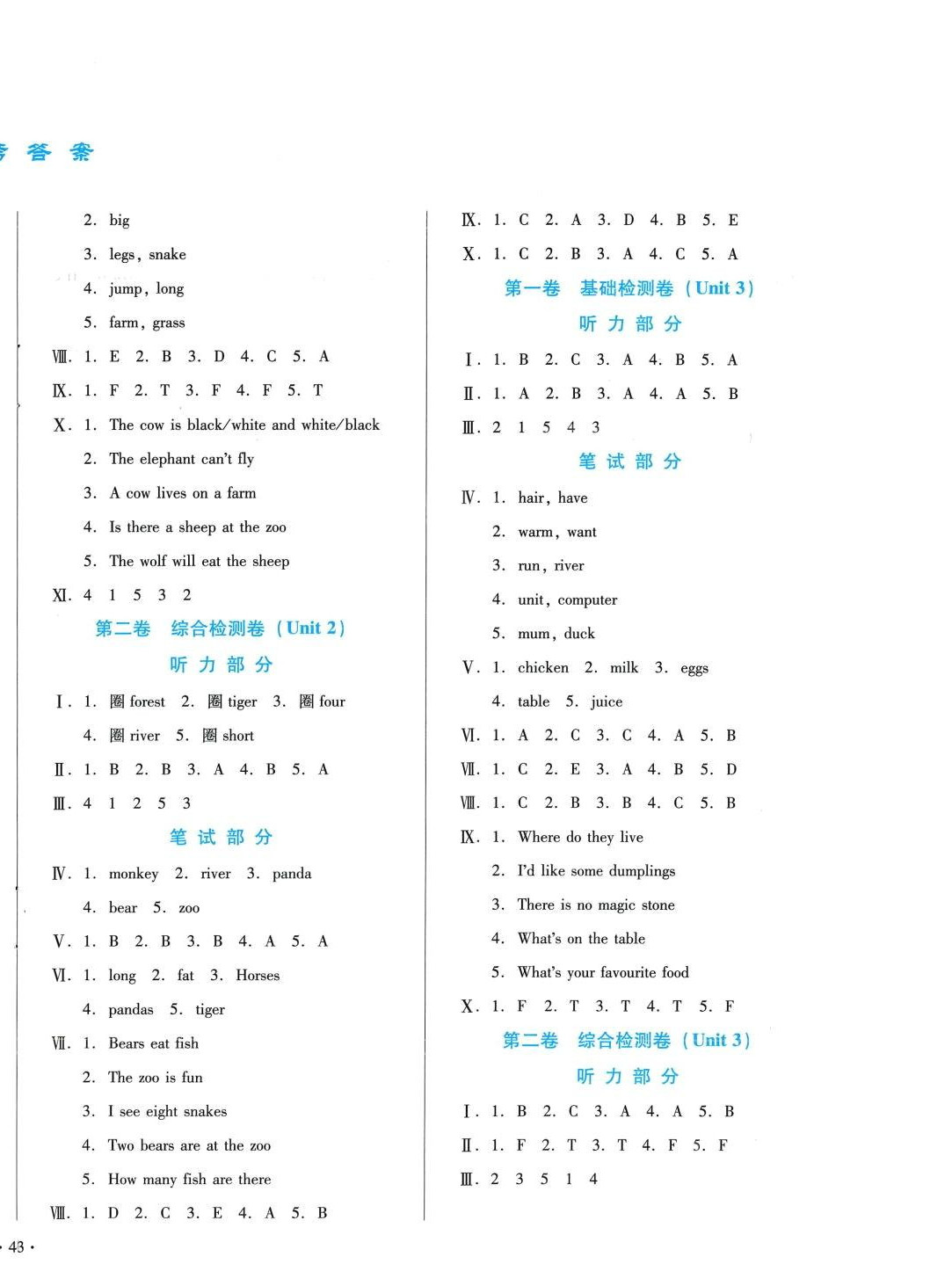 2024年中育1號金卷分類測試卷三年級英語下冊冀教版 第2頁