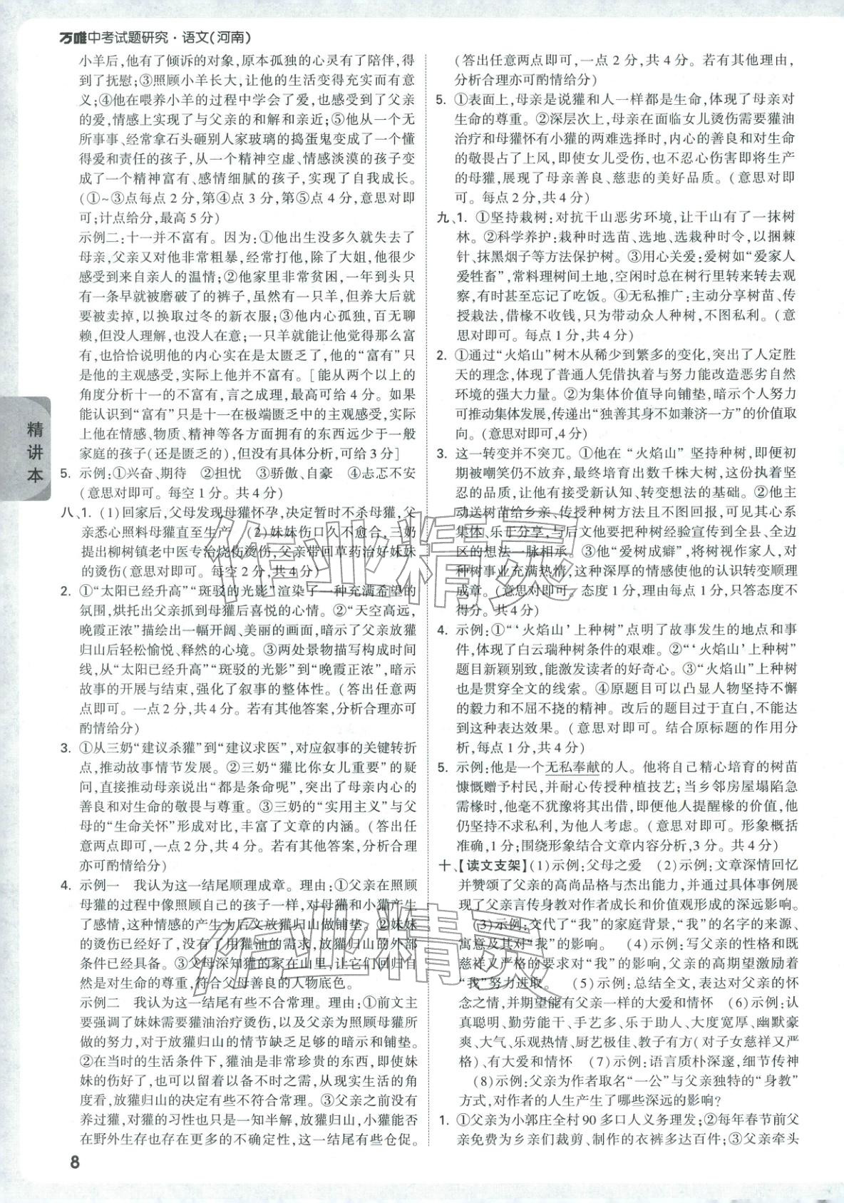 2026年万唯中考试题研究语文河南专版&nbsp;第8页