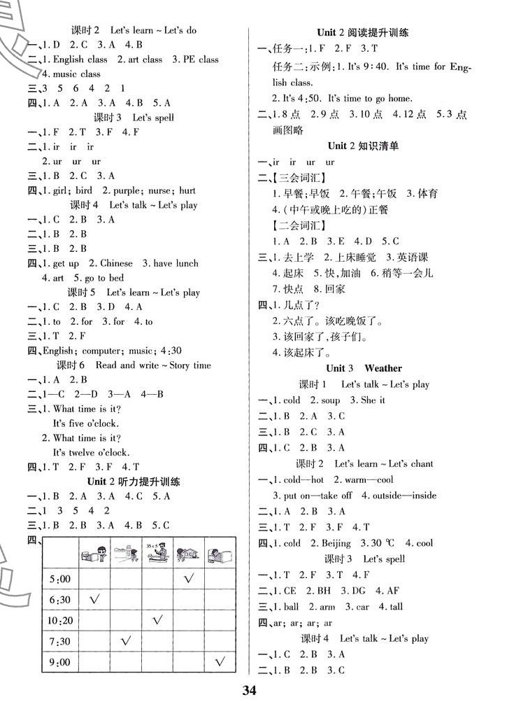 2024年优秀三好生四年级英语下册人教版 参考答案第2页