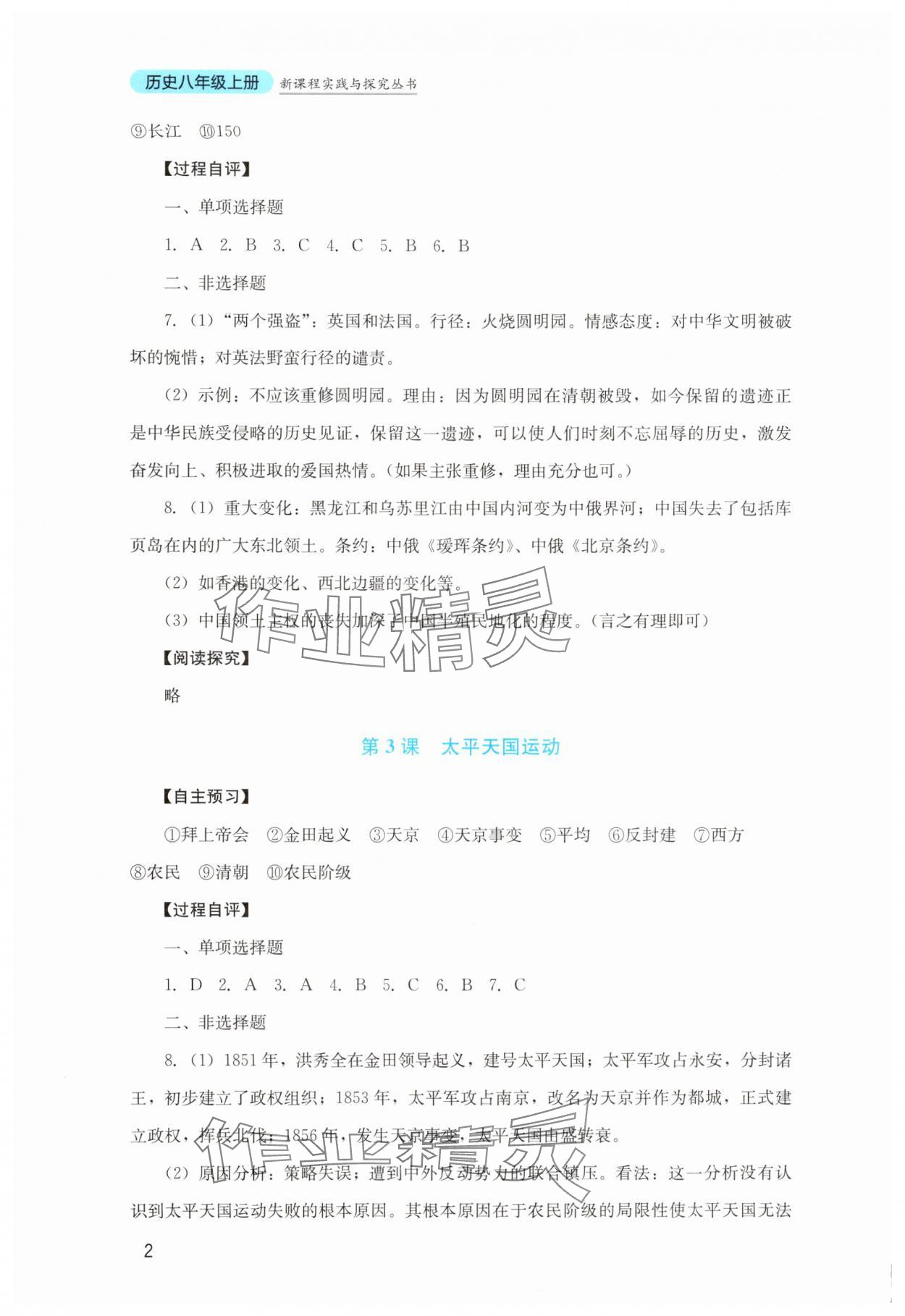 2025年新课程实践与探究丛书八年级历史上册人教版 第2页