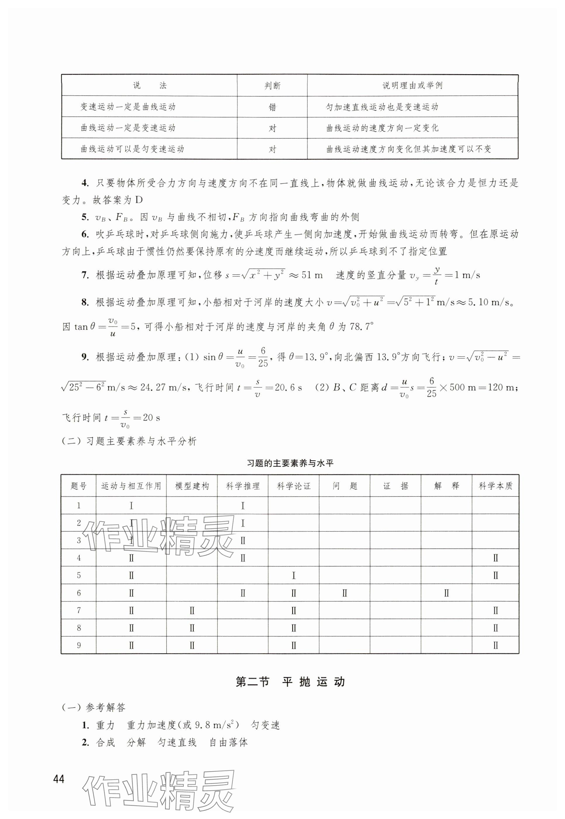 2024年練習部分高中物理必修第二冊滬教版 參考答案第2頁