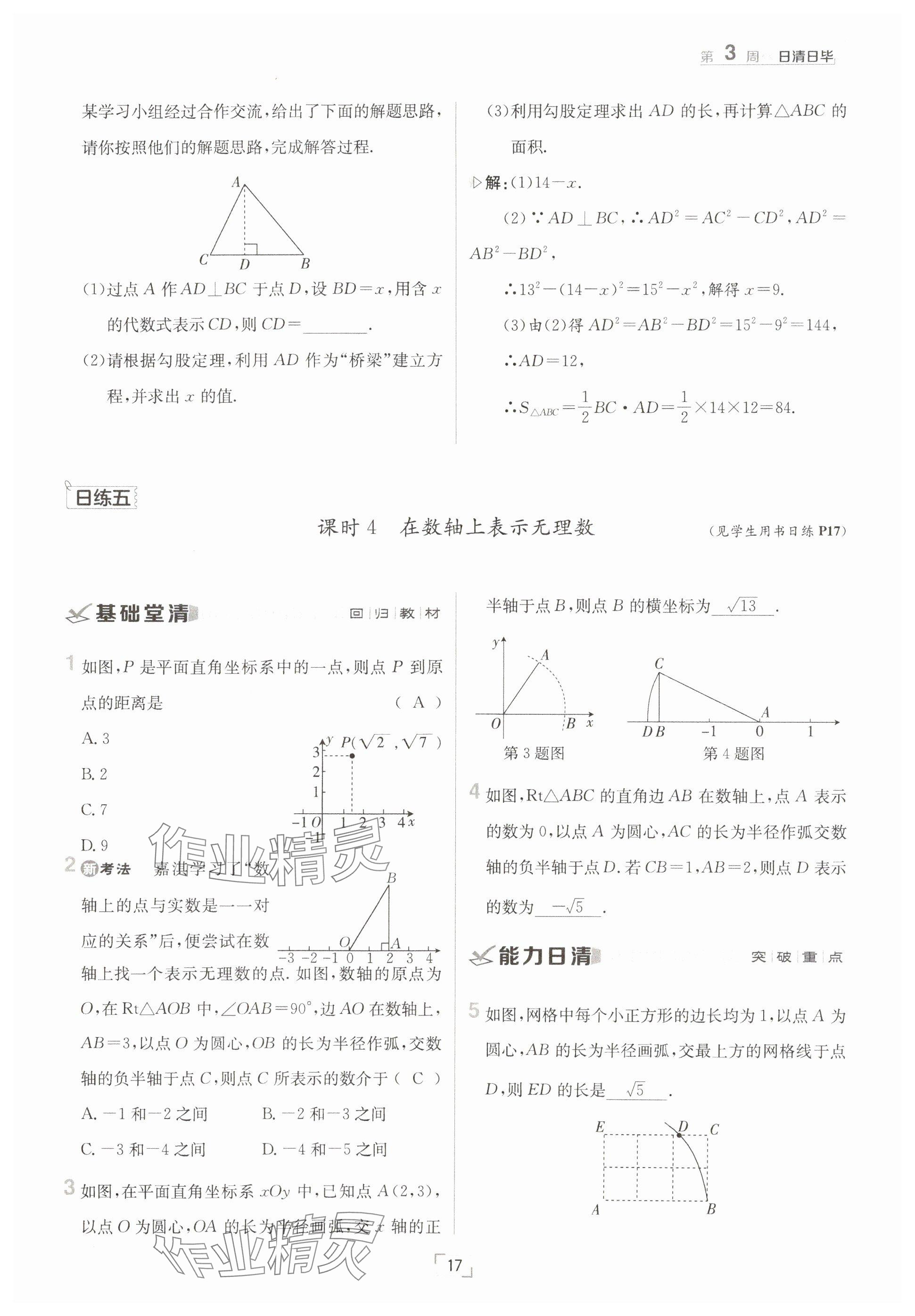 2025年日清周練八年級數(shù)學(xué)下冊人教版 參考答案第17頁