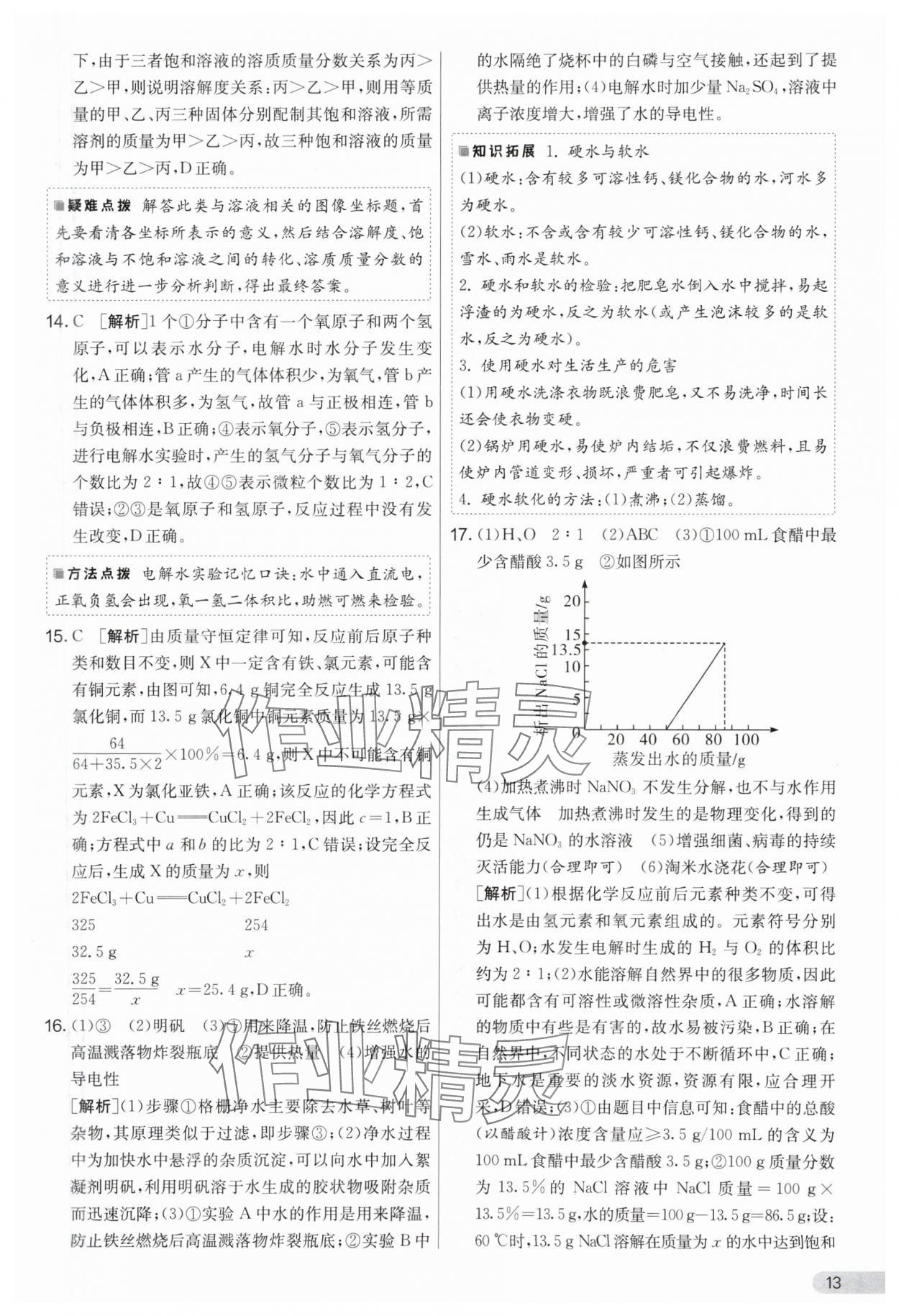 2024年實驗班提優(yōu)大考卷九年級化學(xué)下冊人教版 參考答案第13頁