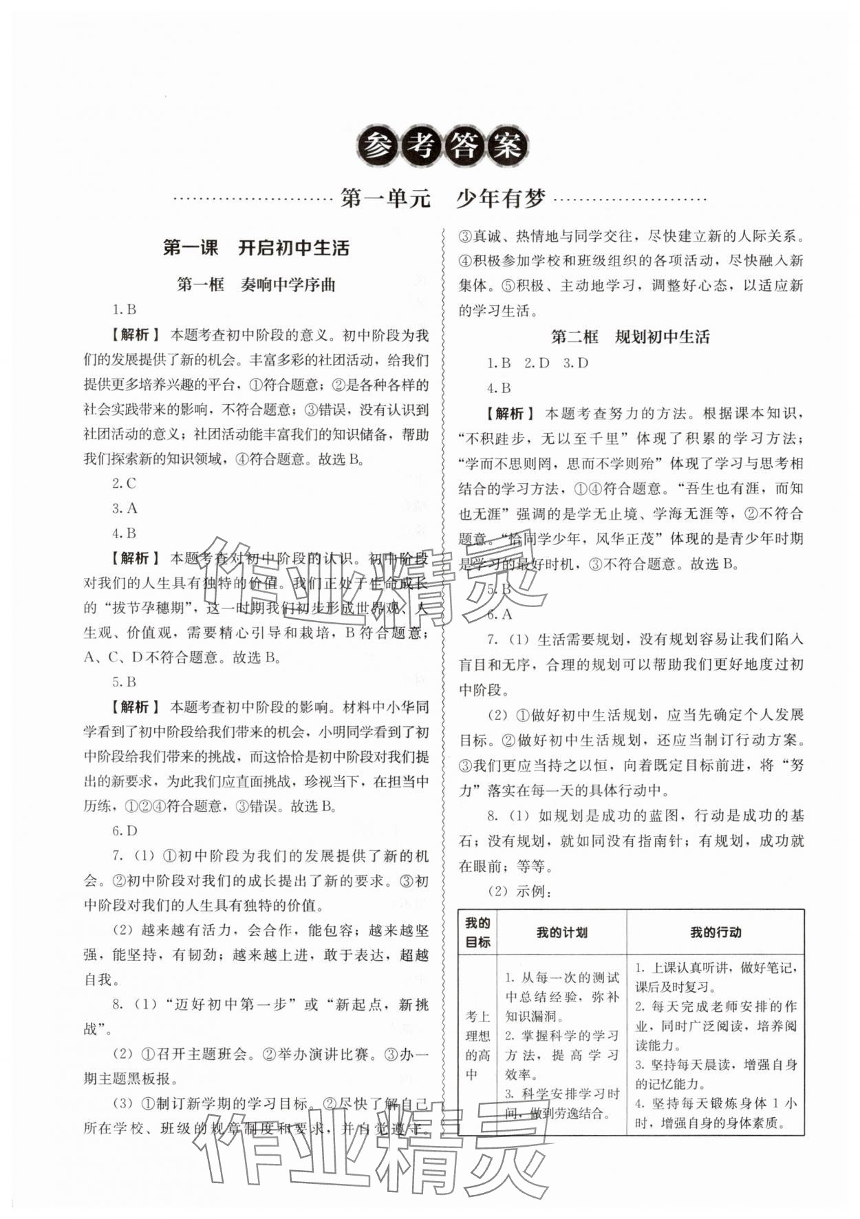 2025年补充习题江苏人民教育出版社七年级道德与法治上册人教版 第1页