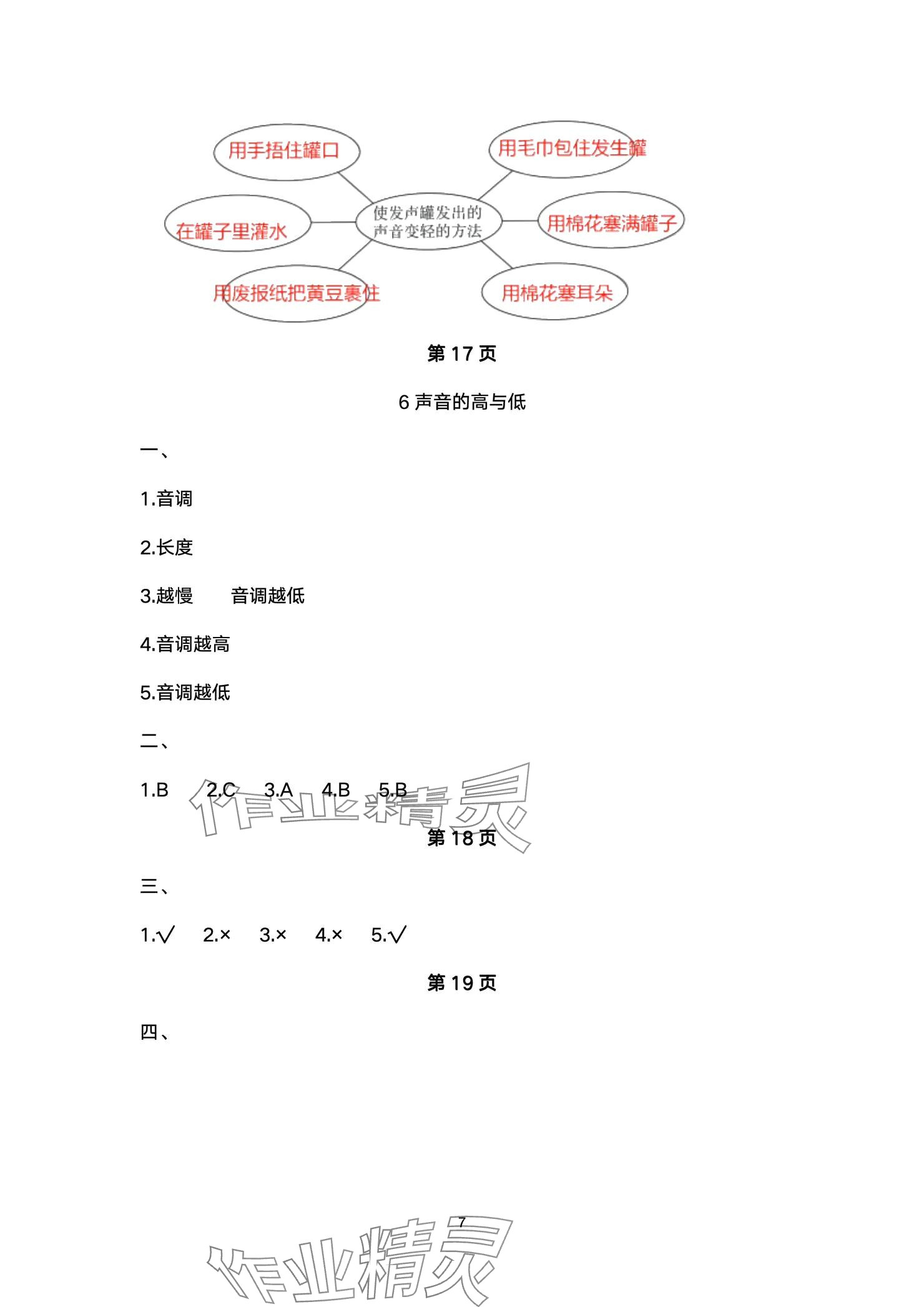 2024年云南省標(biāo)準(zhǔn)教輔同步指導(dǎo)訓(xùn)練與檢測(cè)四年級(jí)科學(xué)上冊(cè)教科版 參考答案第7頁(yè)