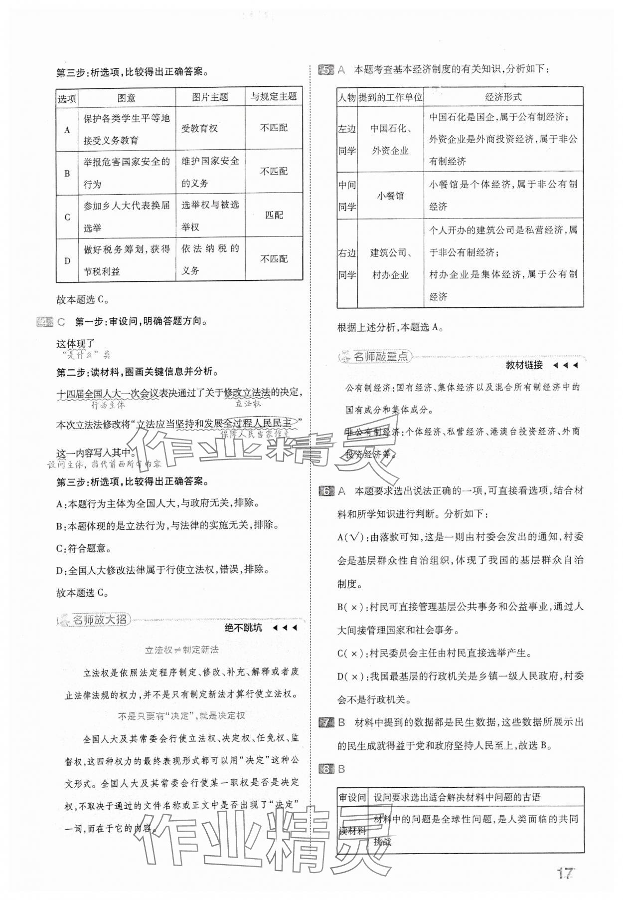 2024年金考卷中考45套匯編道德與法治山西專(zhuān)版 參考答案第17頁(yè)