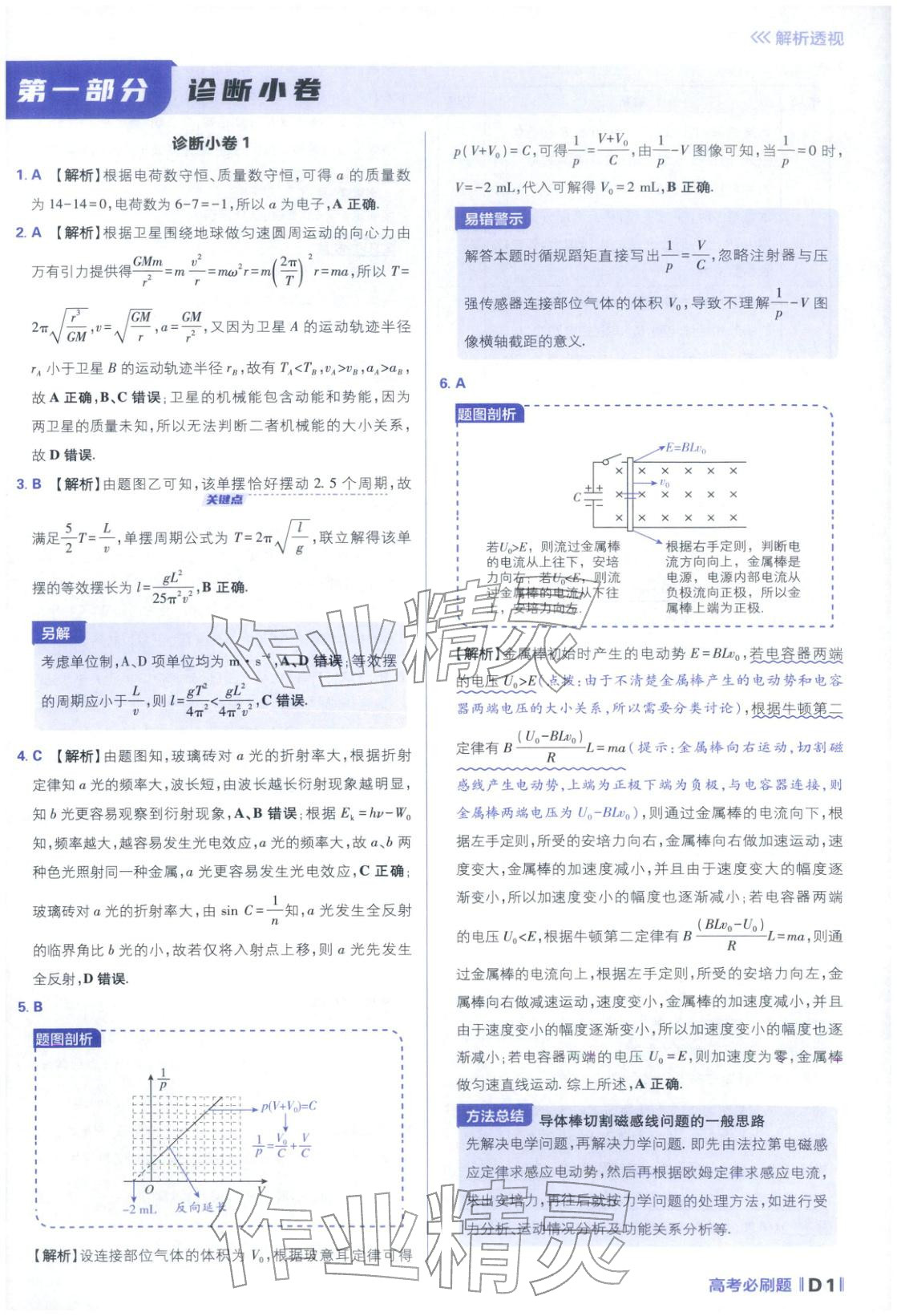 2026年高考必刷題分題型強(qiáng)化物理江蘇專版&nbsp;參考答案第1頁(yè)