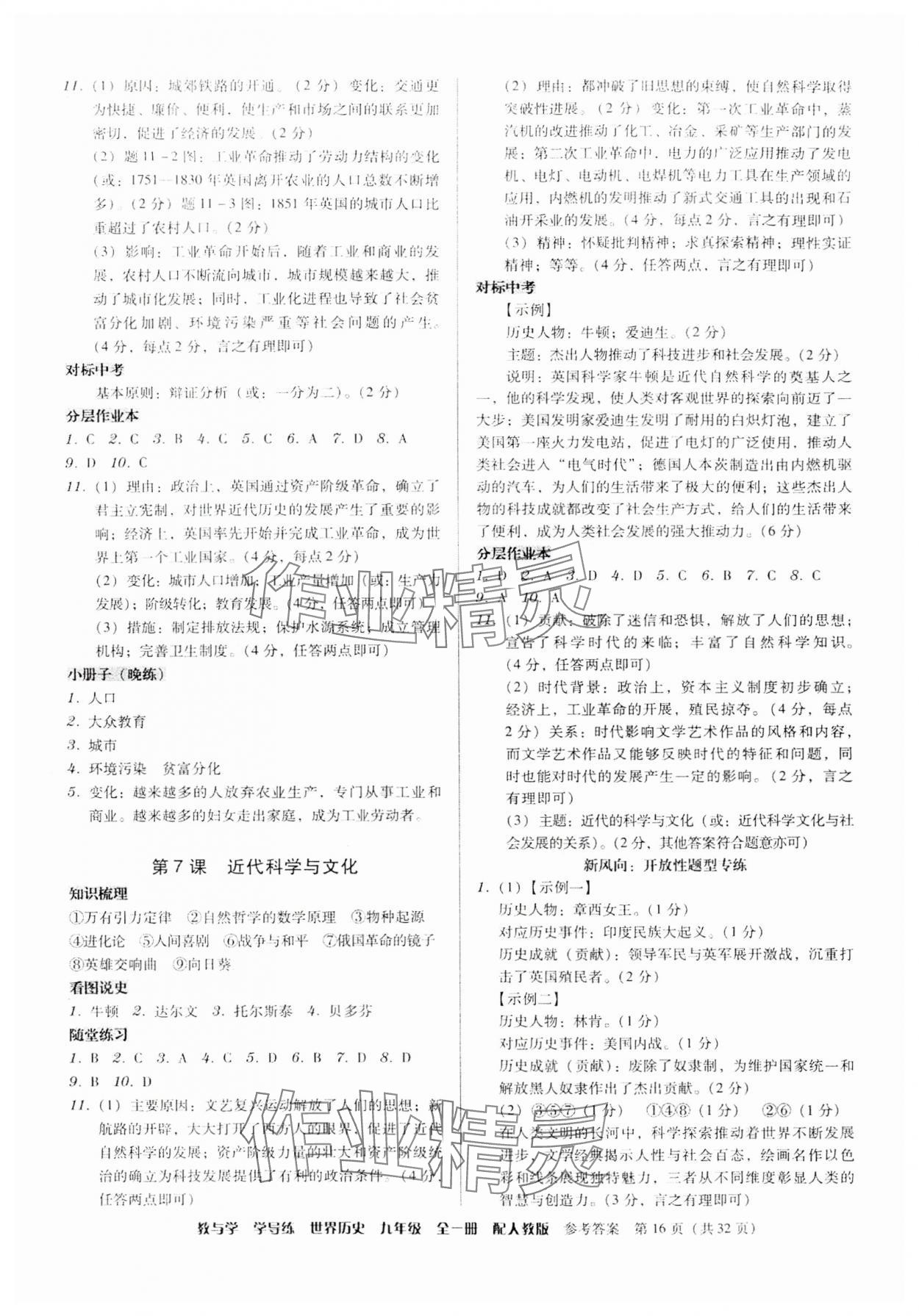 2025年教與學(xué)學(xué)導(dǎo)練九年級(jí)歷史全一冊(cè)人教版 第16頁(yè)