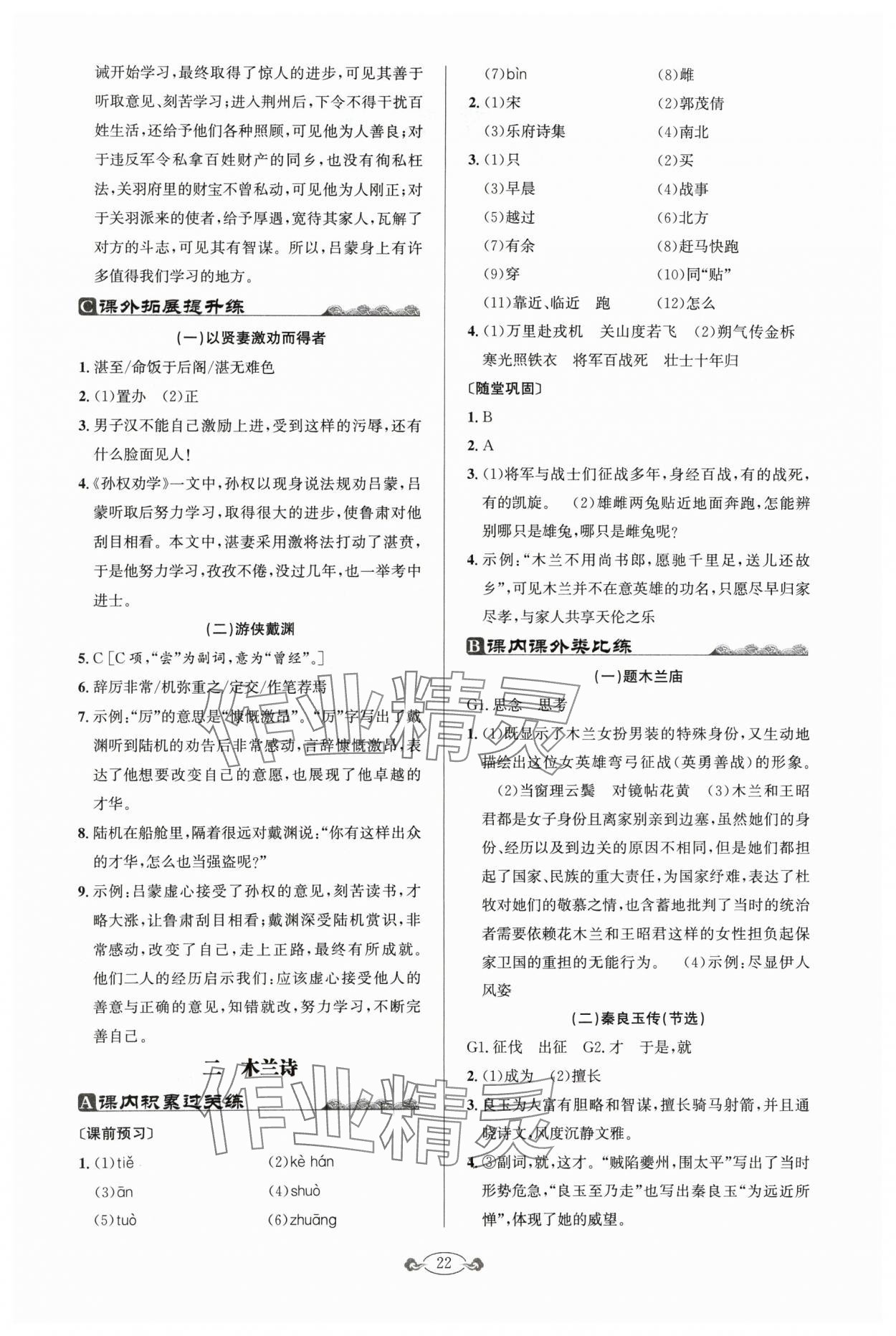 2024年古诗文与名著阅读七年级语文下册人教版 第2页