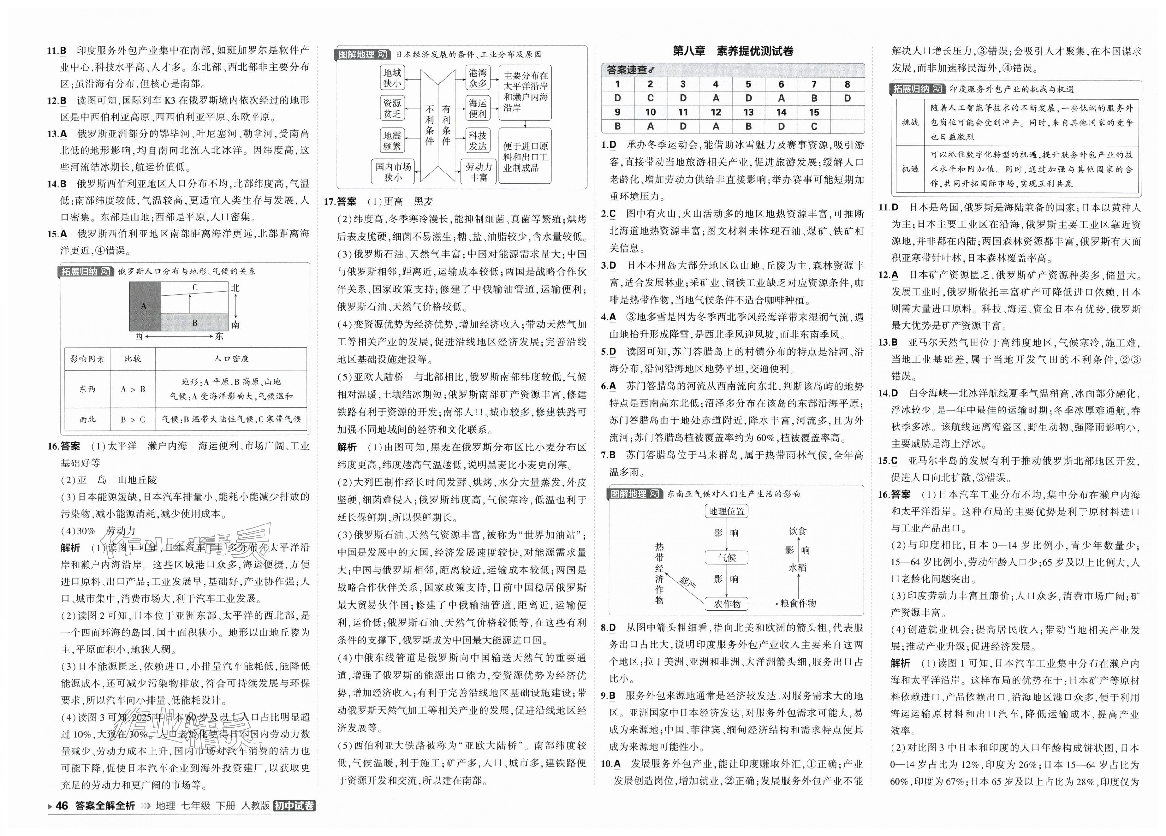 2026年5年中考3年模拟初中试卷七年级地理下册人教版&nbsp;第2页