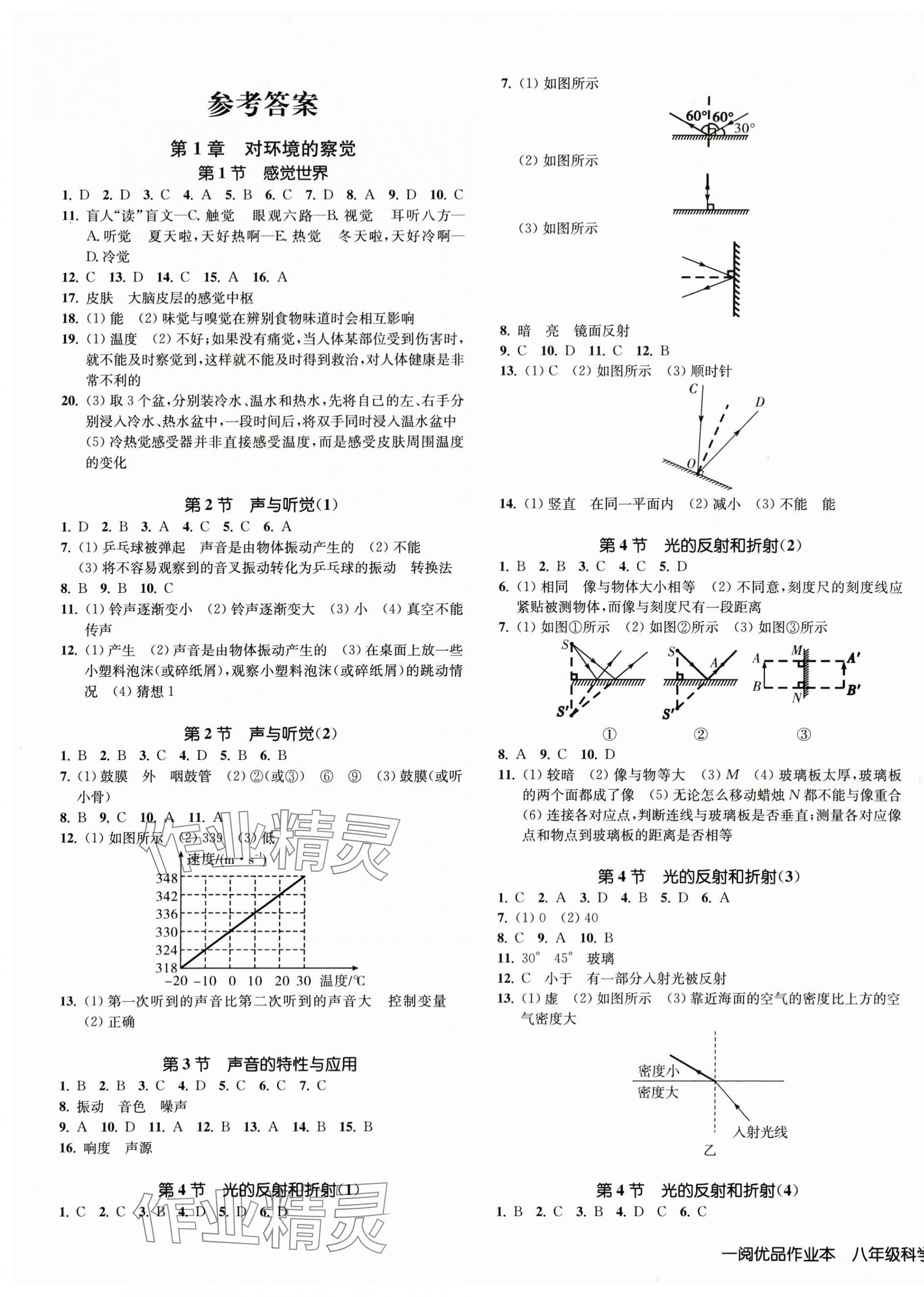 2025年一阅优品作业本八年级科学上册浙教版 第1页