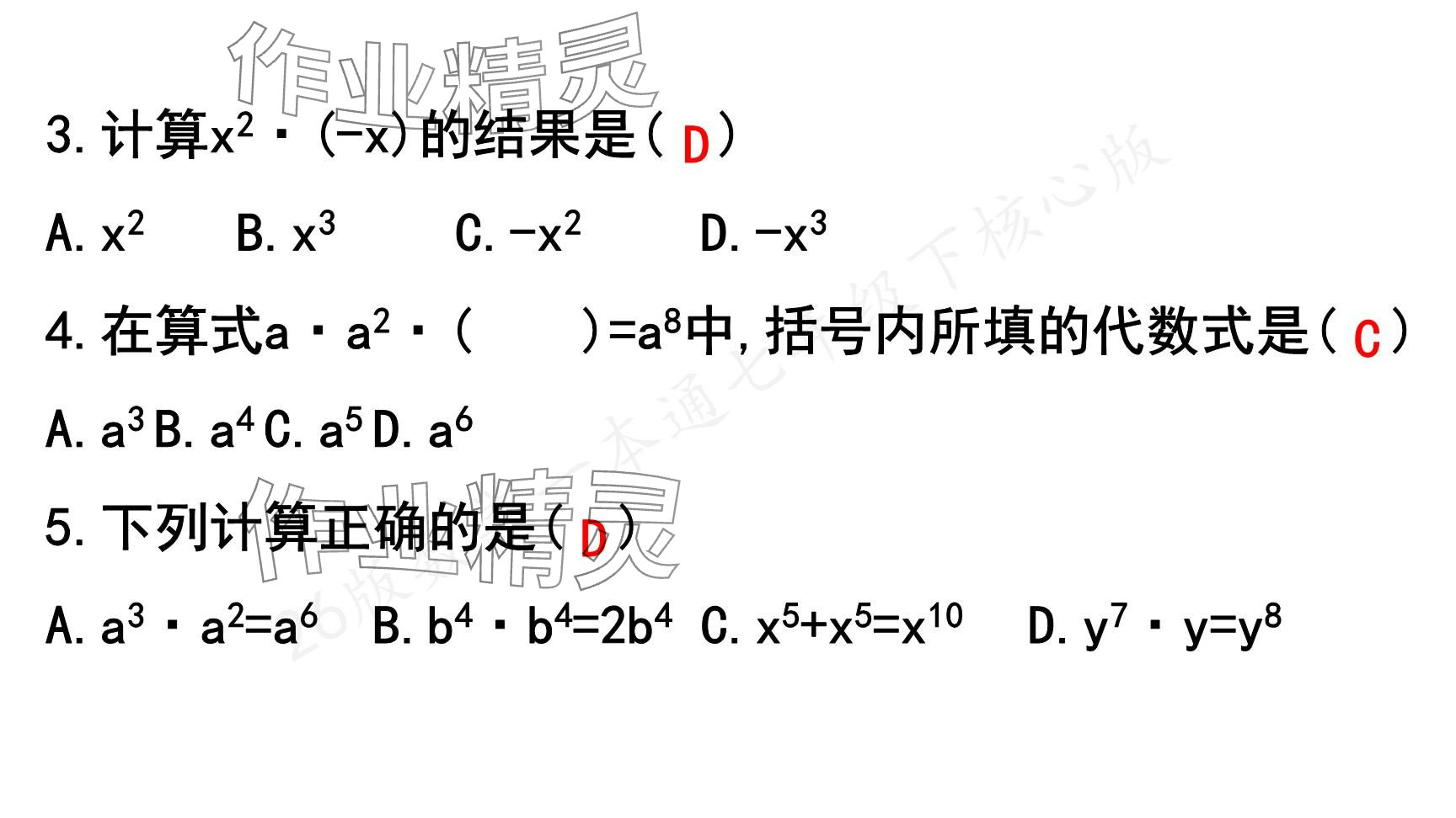 2025年一本通武漢出版社七年級數(shù)學(xué)下冊北師大版核心版 參考答案第6頁