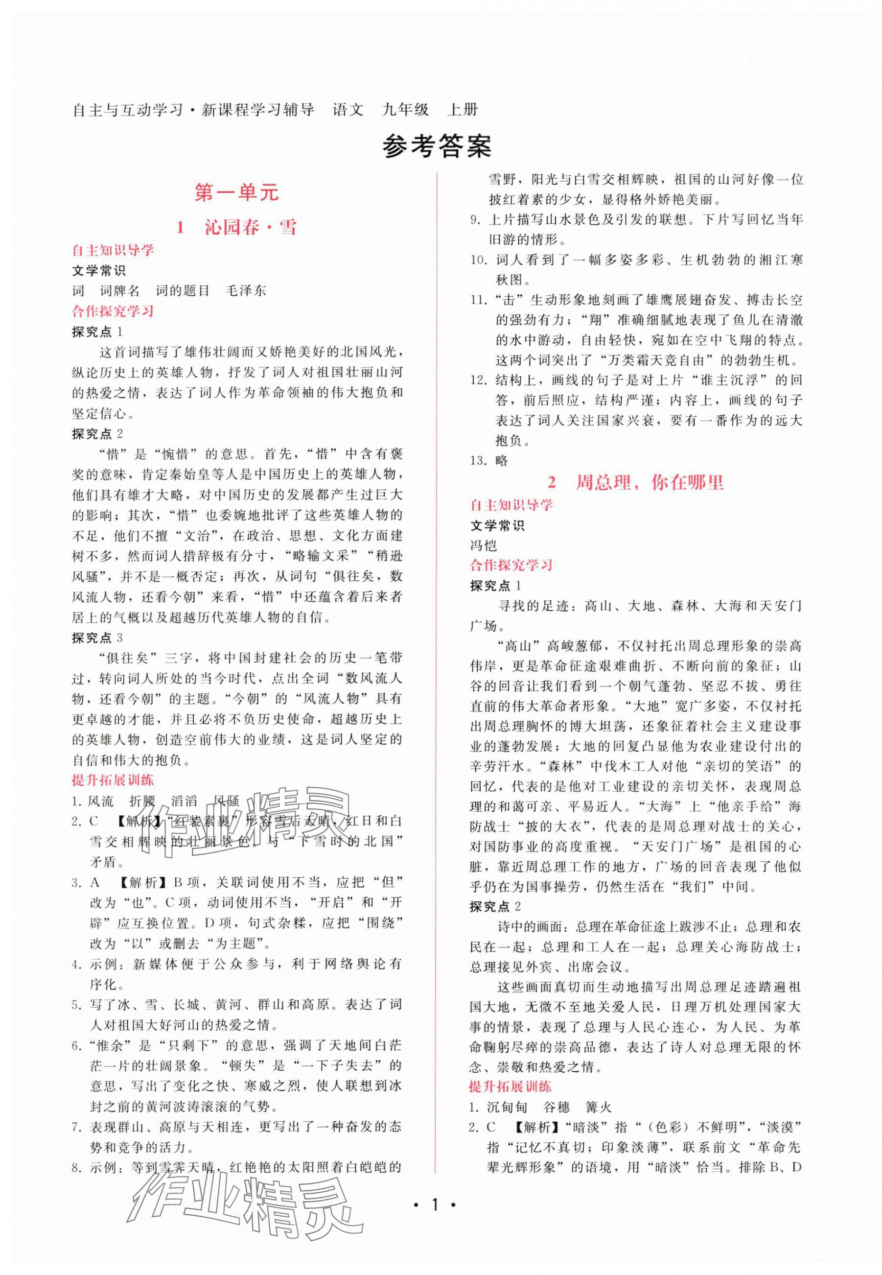 2024年新課程學(xué)習(xí)輔導(dǎo)九年級語文上冊人教版 第1頁