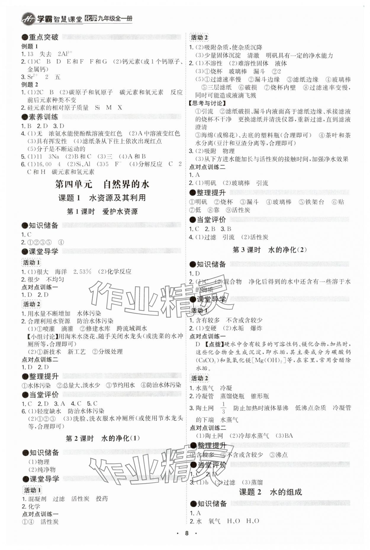 2024年學(xué)霸智慧課堂九年級(jí)化學(xué)全一冊人教版 第8頁