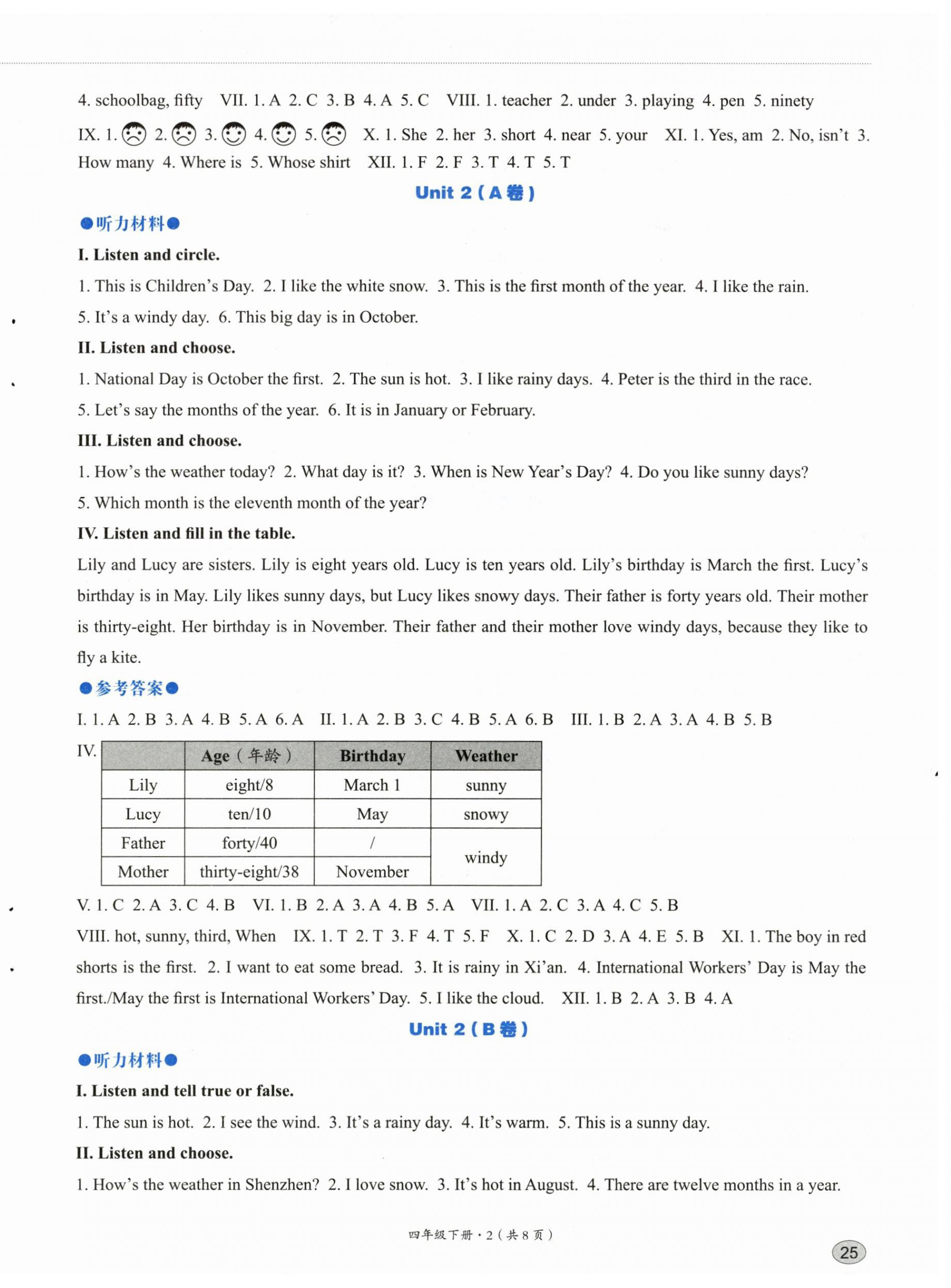 2024年基本功训练四年级英语下册冀教版 第2页