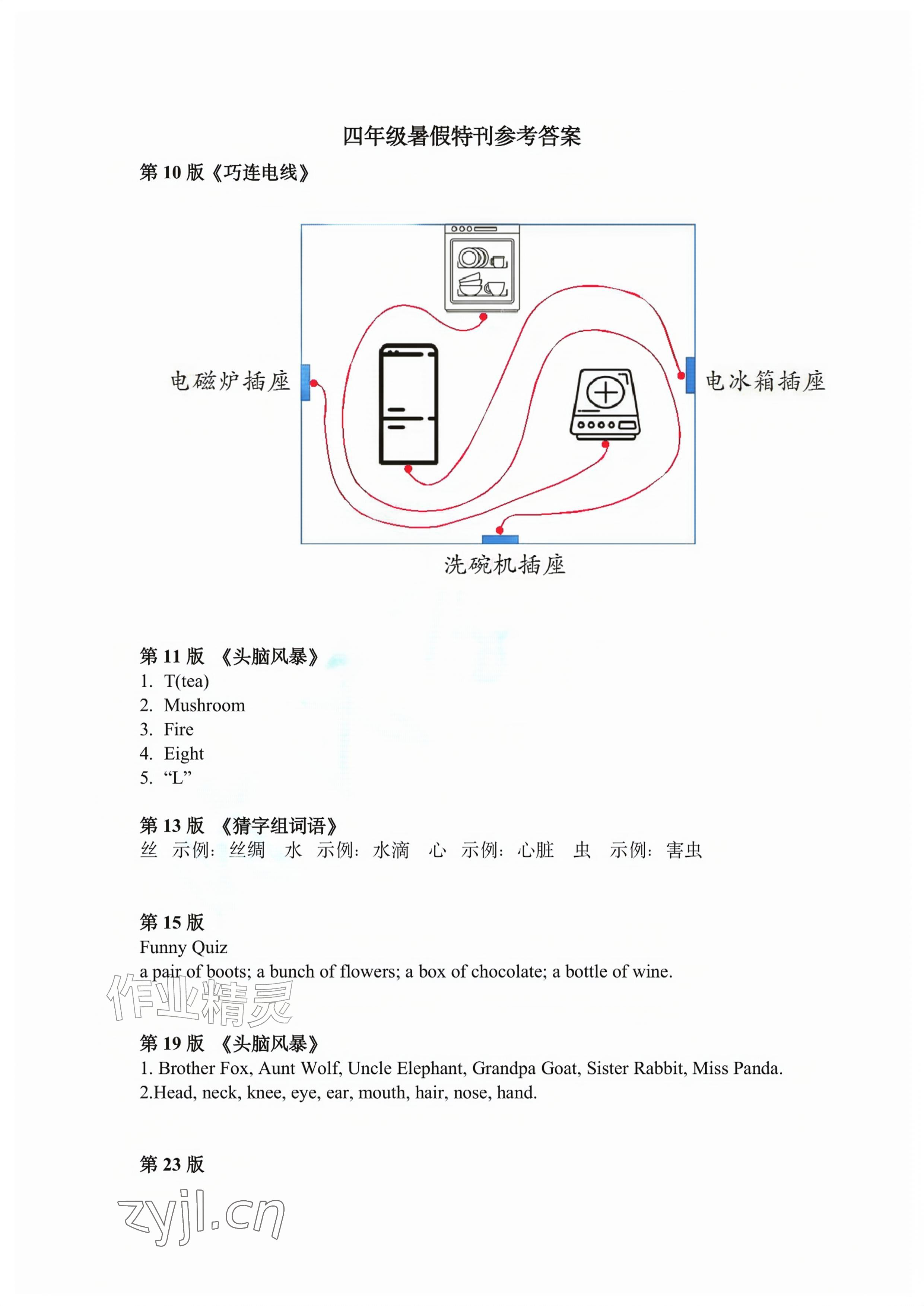 2026年时代学习报快乐暑假四年级&nbsp;参考答案第1页