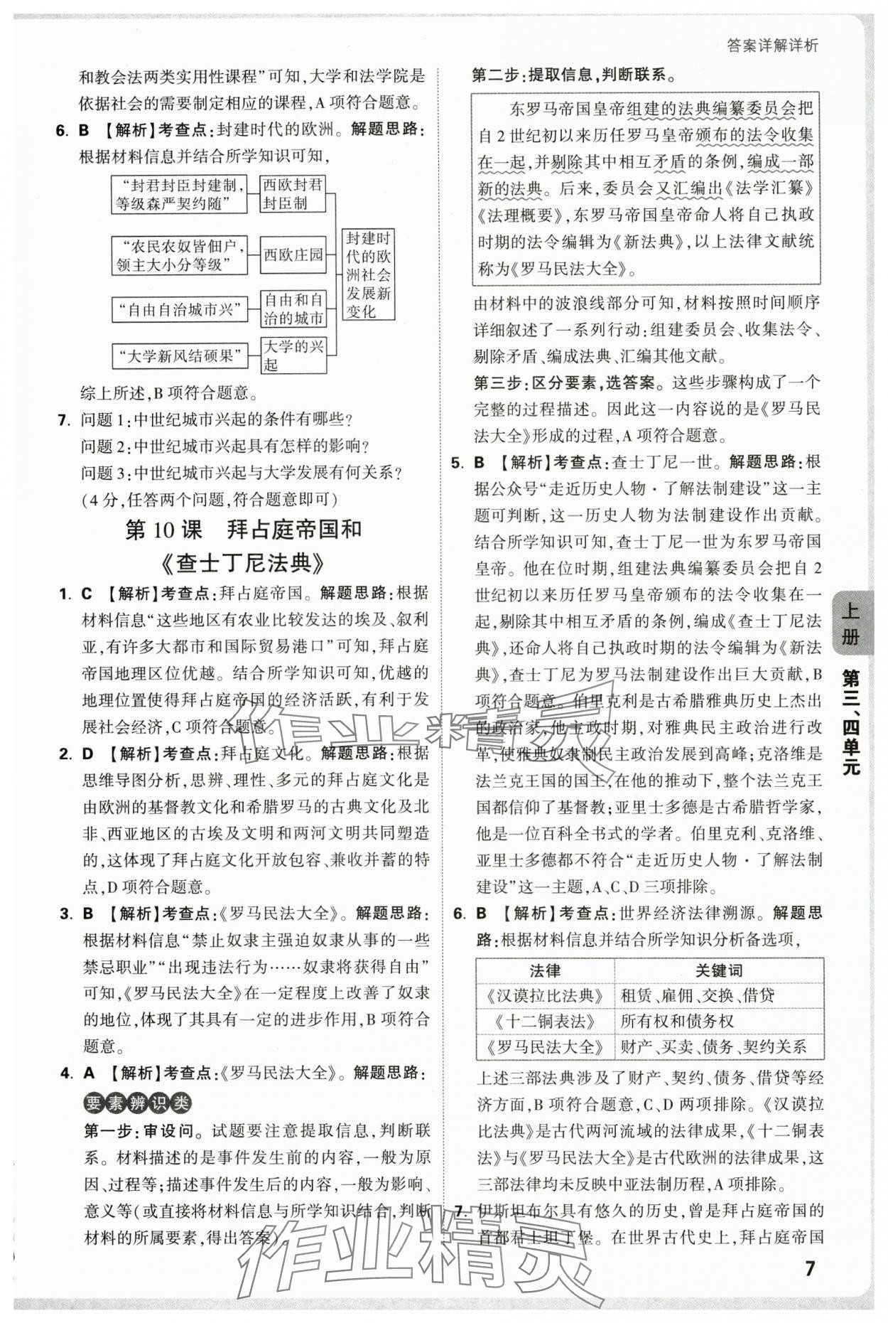 2025年萬唯中考情境題九年級歷史全一冊人教版 參考答案第7頁