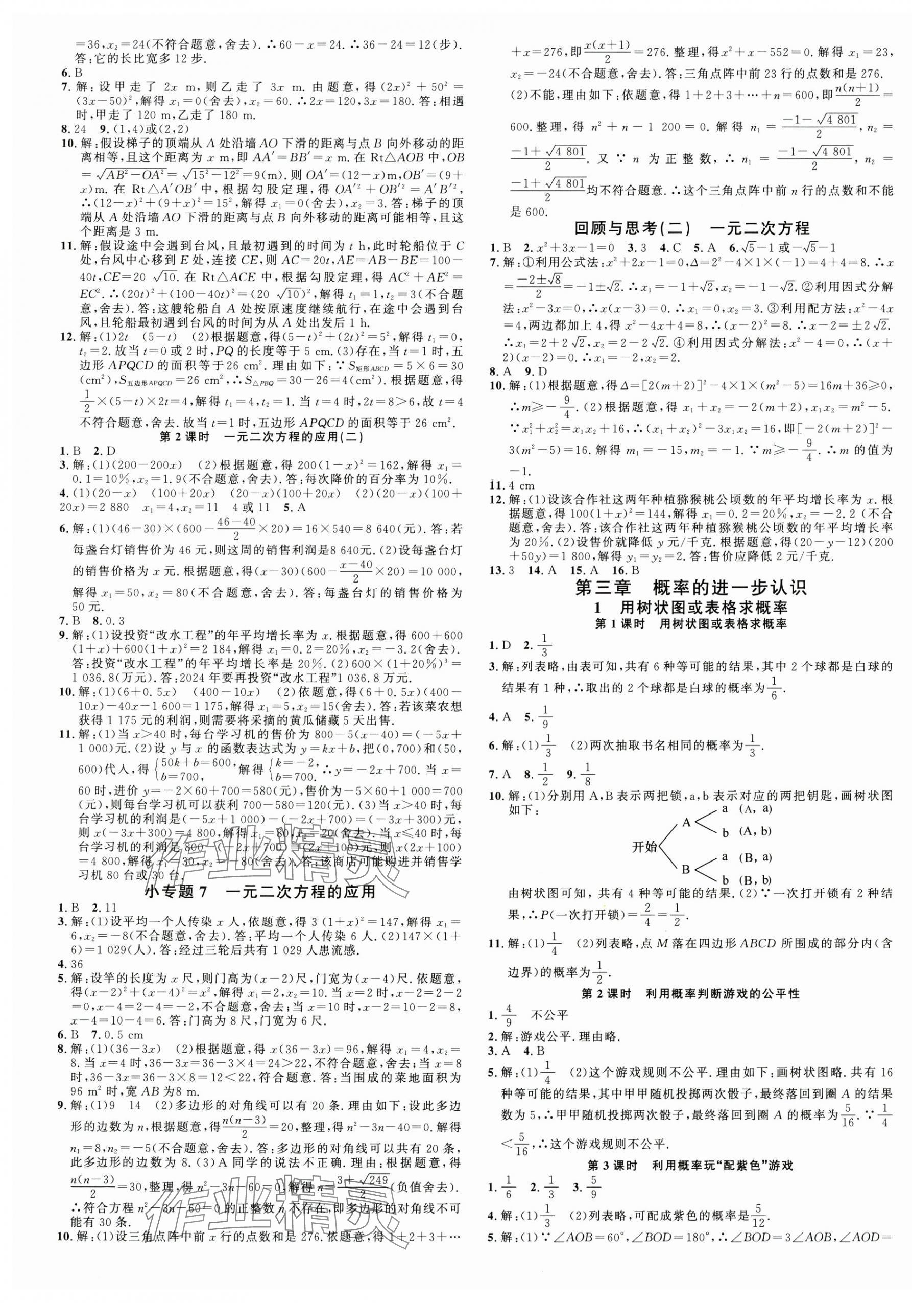 2024年名校课堂九年级数学全一册北师大版贵州专版 第5页