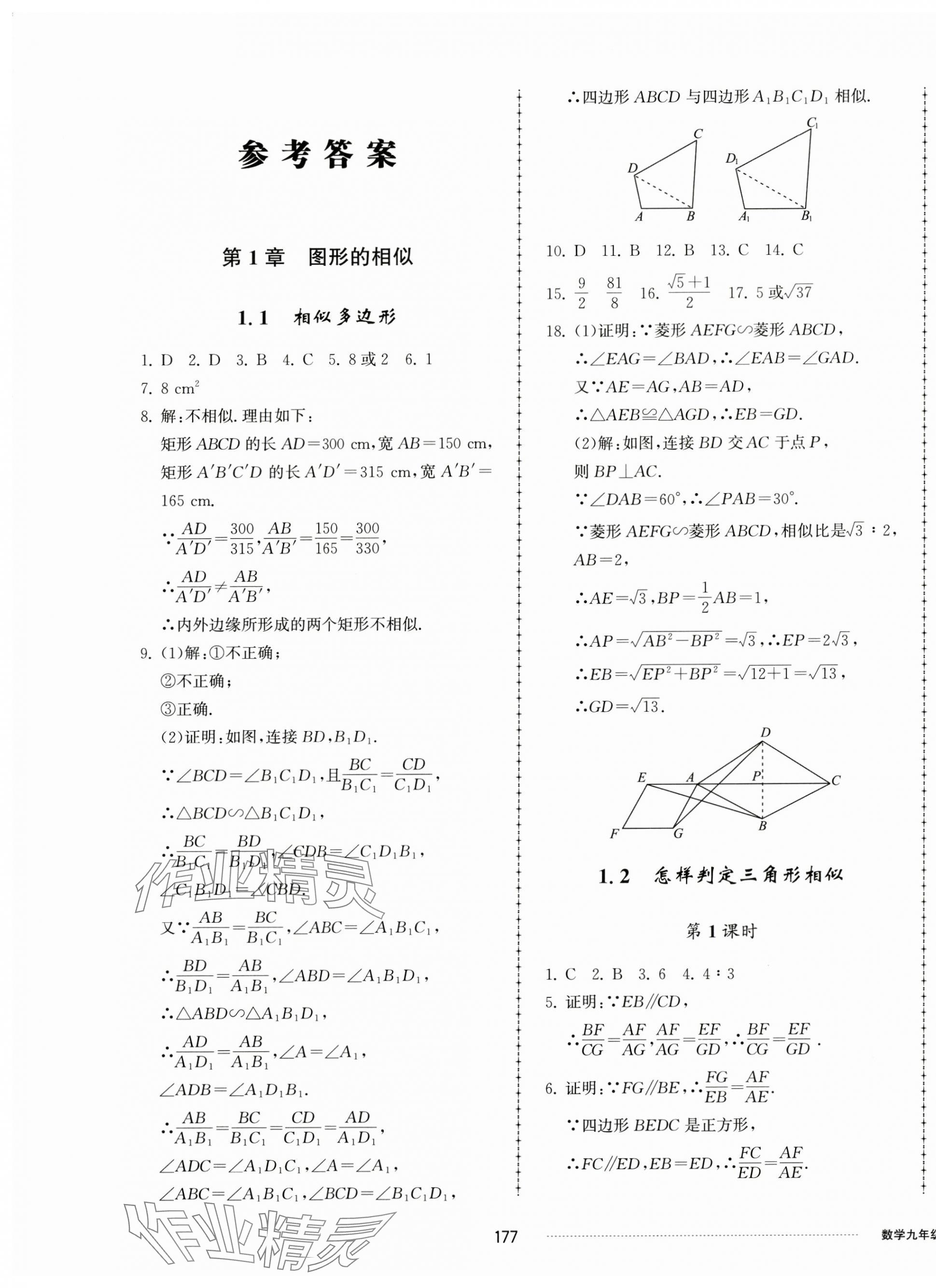 2024年同步练习册配套单元检测卷九年级数学上册青岛版 第1页