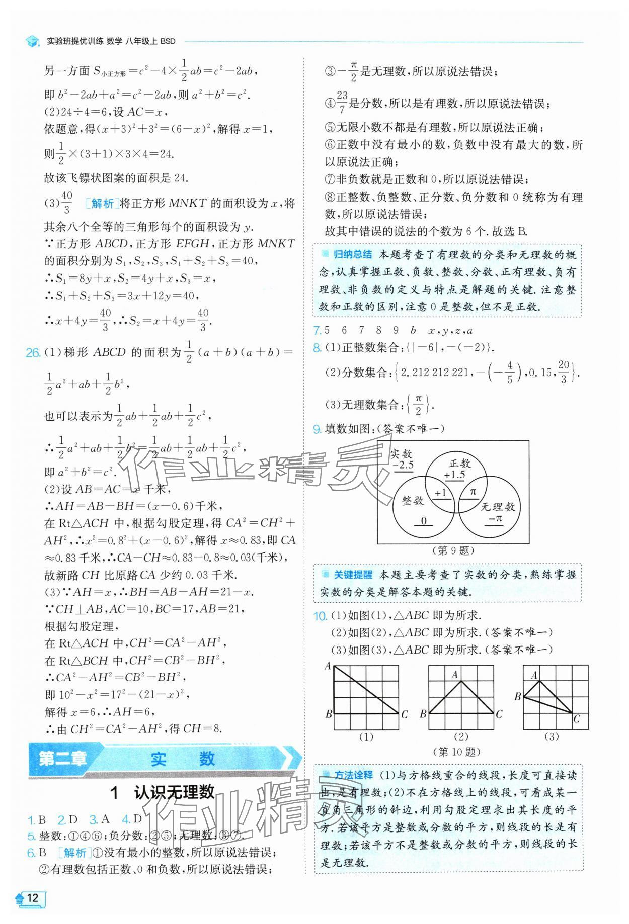 2024年實驗班提優(yōu)訓(xùn)練八年級數(shù)學(xué)上冊北師大版 參考答案第12頁