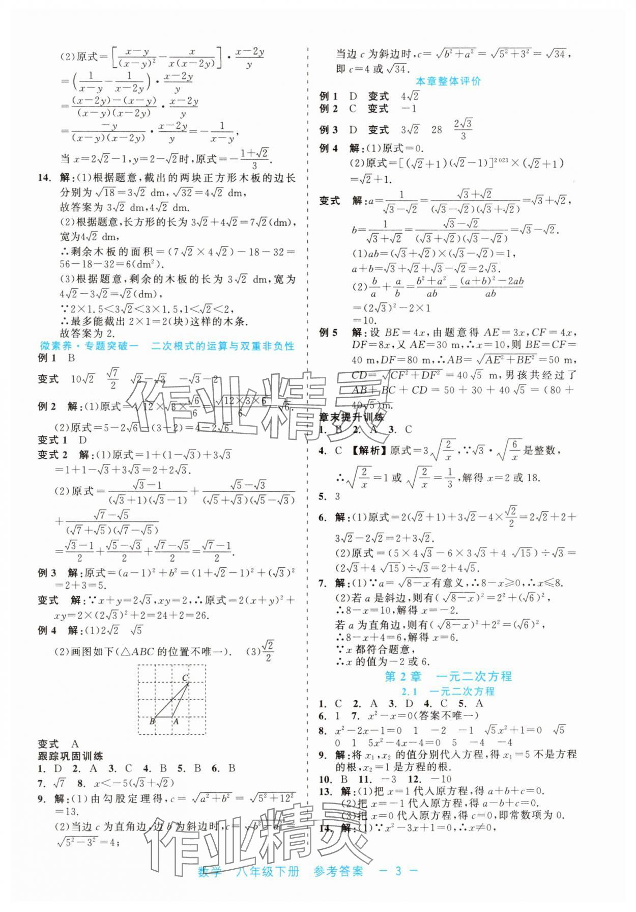 2025年精彩練習(xí)就練這一本八年級數(shù)學(xué)下冊浙教版評議教輔 第3頁