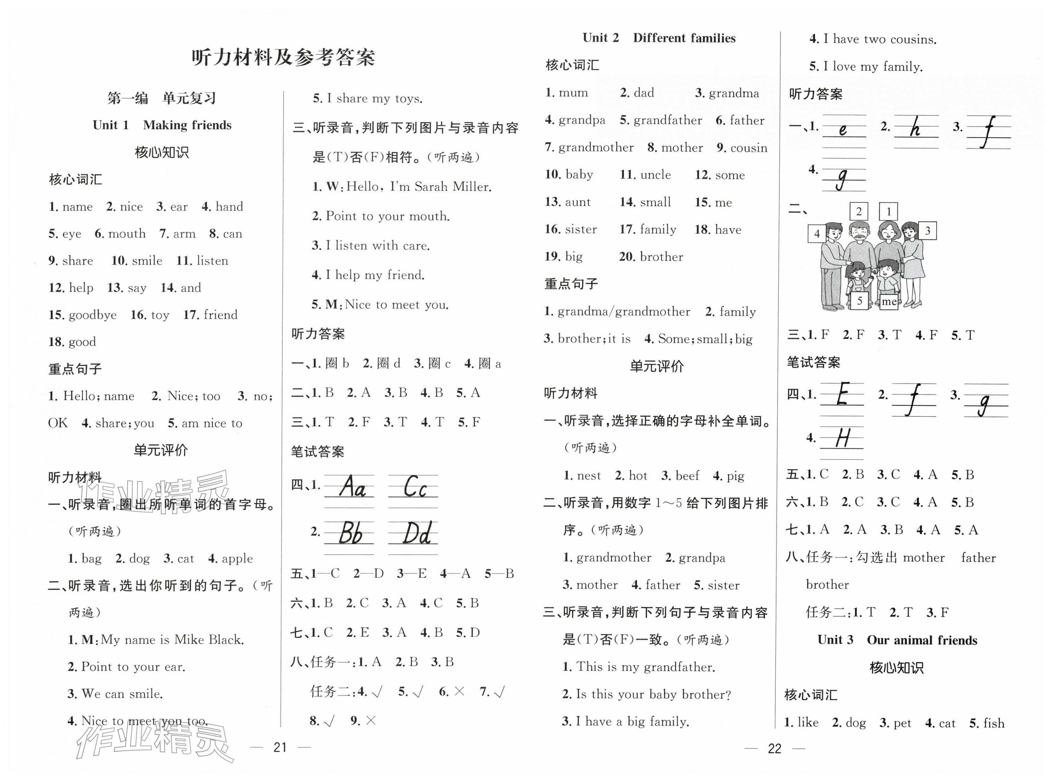 2026年鸿鹄志文化期末冲刺王寒假作业三年级英语人教版&nbsp;第1页