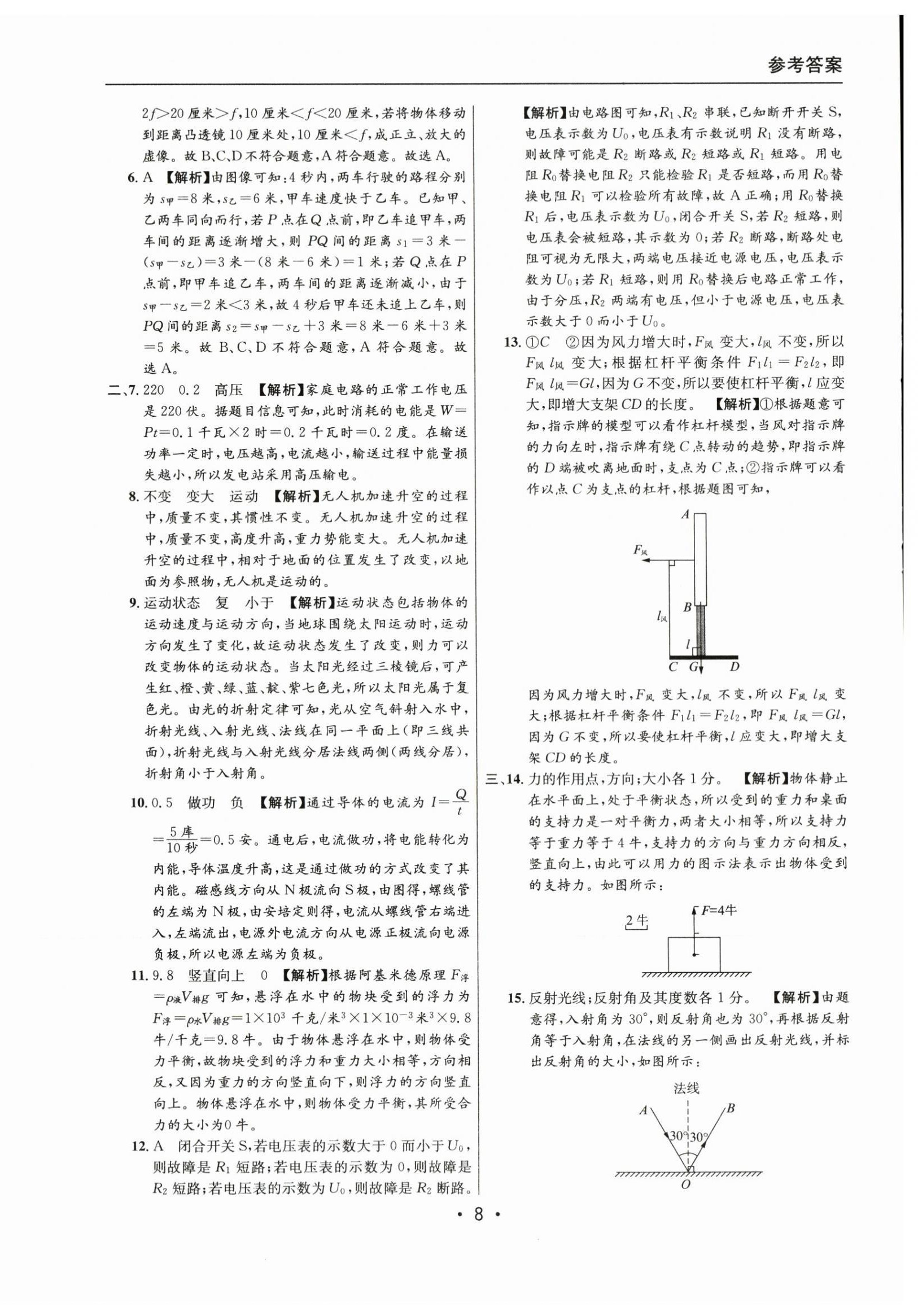 2021~2023年中考实战名校在招手物理二模卷 第8页