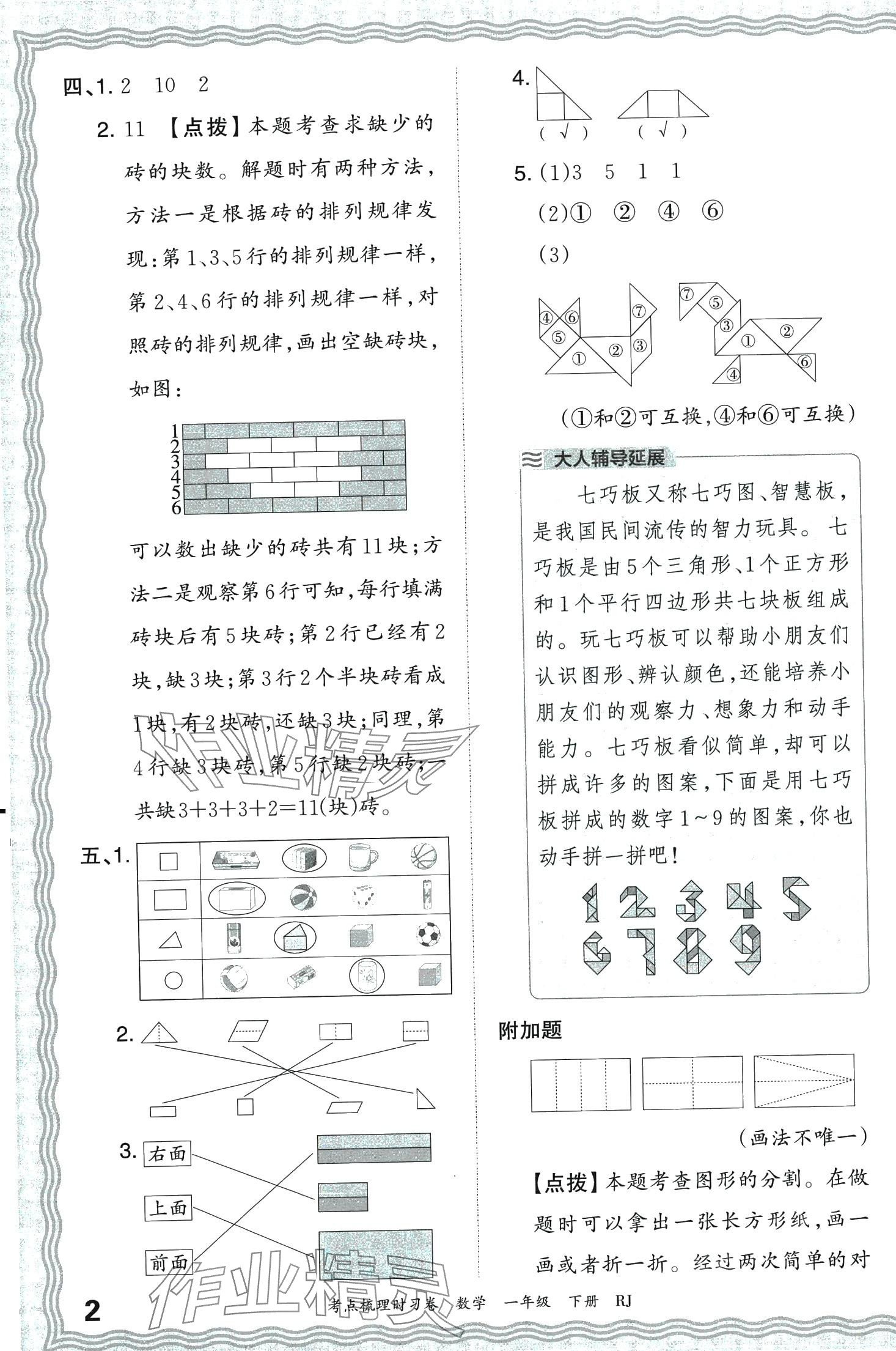 2024年王朝霞考点梳理时习卷一年级数学下册人教版 第2页