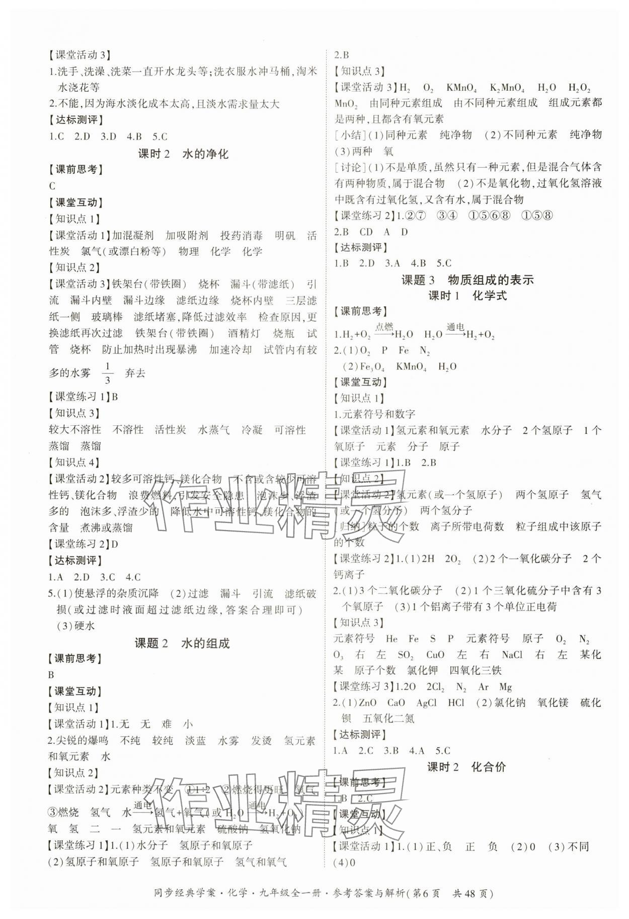 2024年同步經(jīng)典學(xué)案九年級化學(xué)全一冊人教版 第6頁