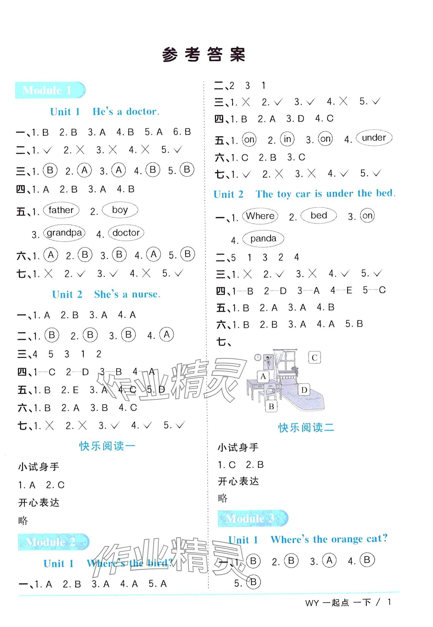 2024年陽光同學課時優(yōu)化作業(yè)一年級英語下冊外研版一年級起 第1頁