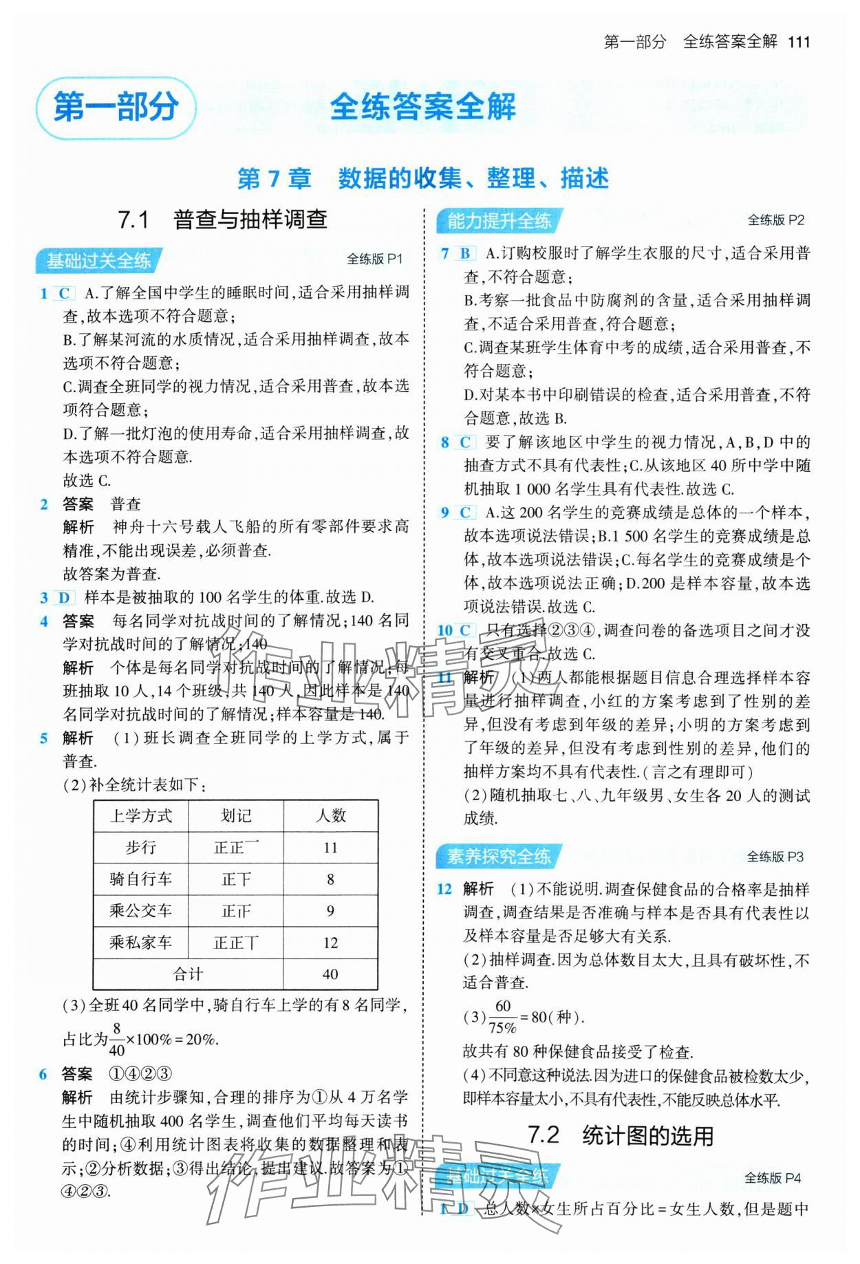 2024年5年中考3年模拟八年级数学下册苏科版 参考答案第1页