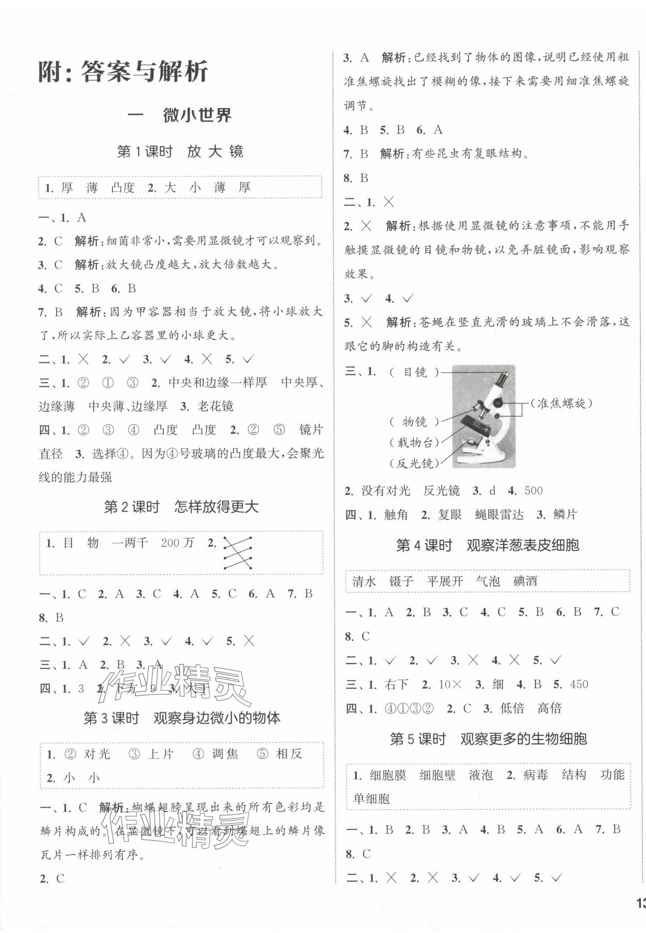 2024年通城學(xué)典課時作業(yè)本六年級科學(xué)上冊教科版 第1頁