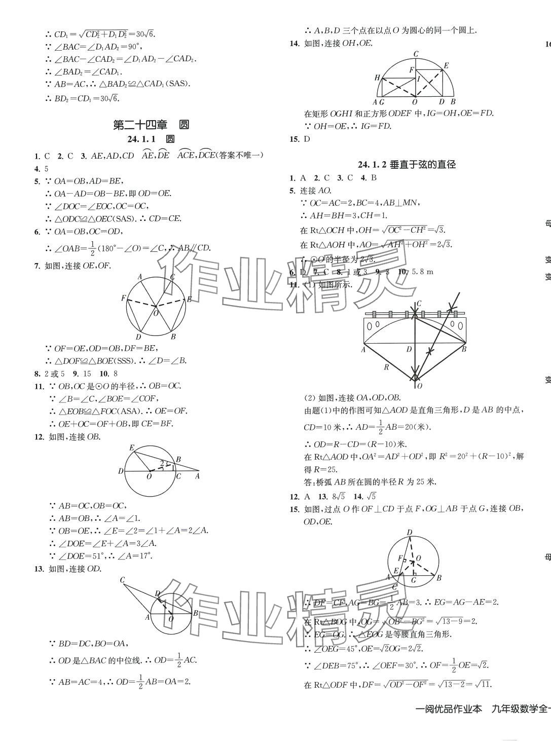 2024年一閱優(yōu)品作業(yè)本九年級數(shù)學(xué)全一冊人教版 第19頁