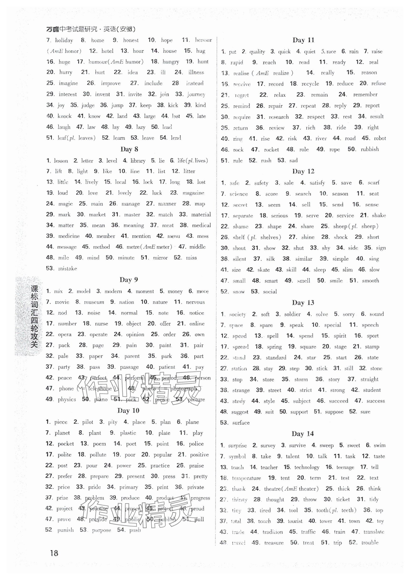 2025年万唯中考试题研究九年级英语安徽专版 第18页