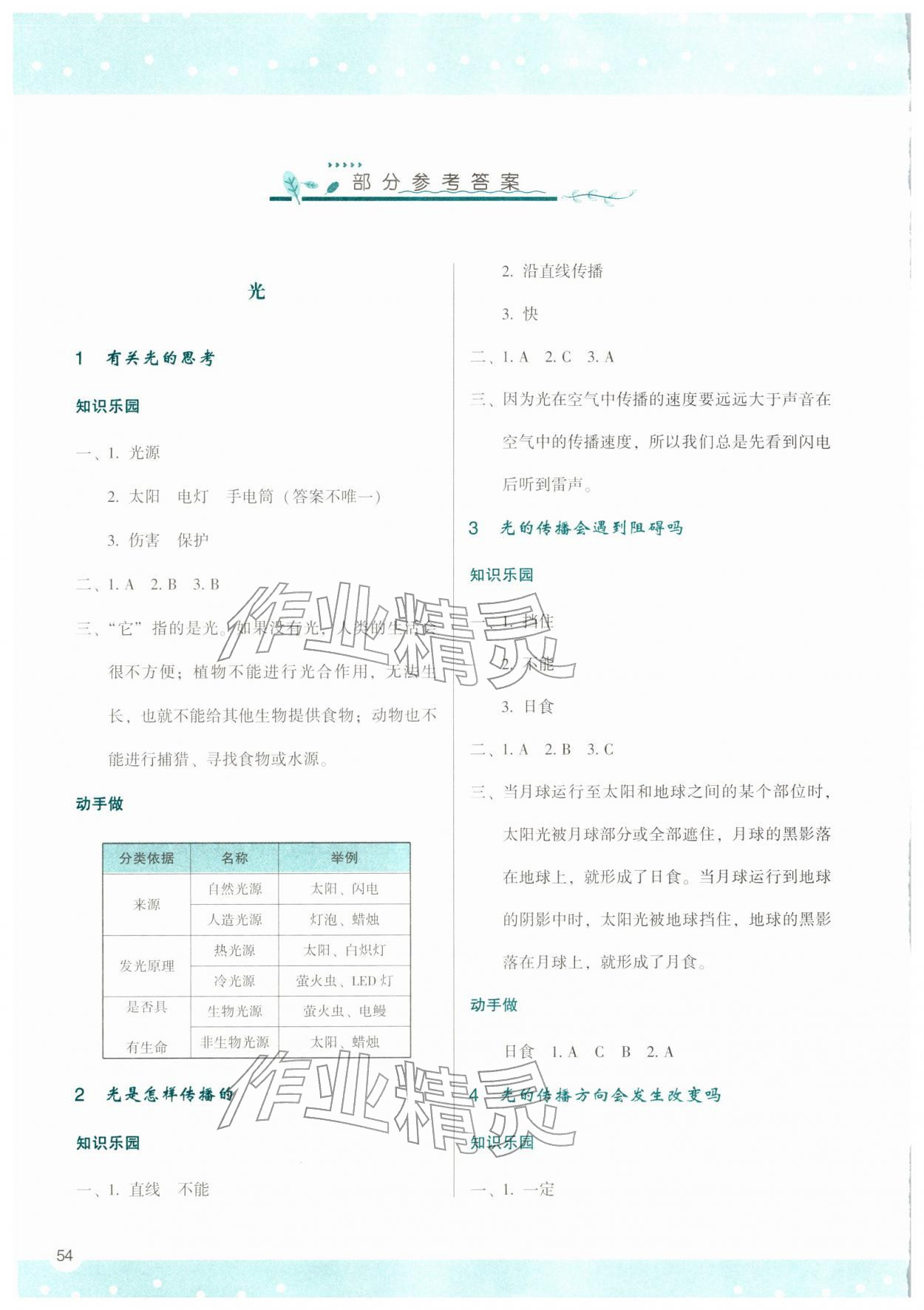 2025年新课程学习与评价五年级科学上册教科版 参考答案第1页