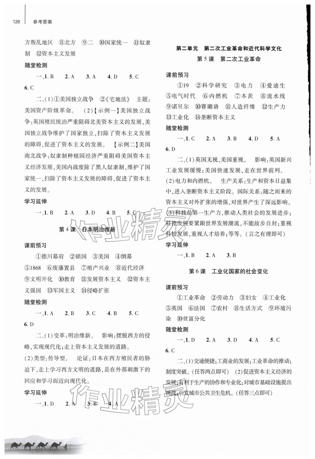 2026年同步练习册大象出版社九年级历史下册人教版&nbsp;第2页